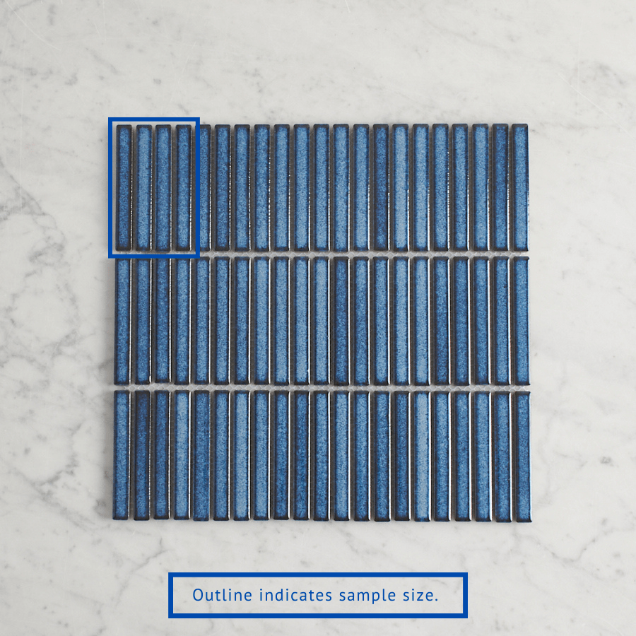 Vintage Blue Kit Kat Mosaic Tile Sample - Handmade Ceramic Wall Decor for Kitchen Backsplash, Bathroom, or DIY Home Projects