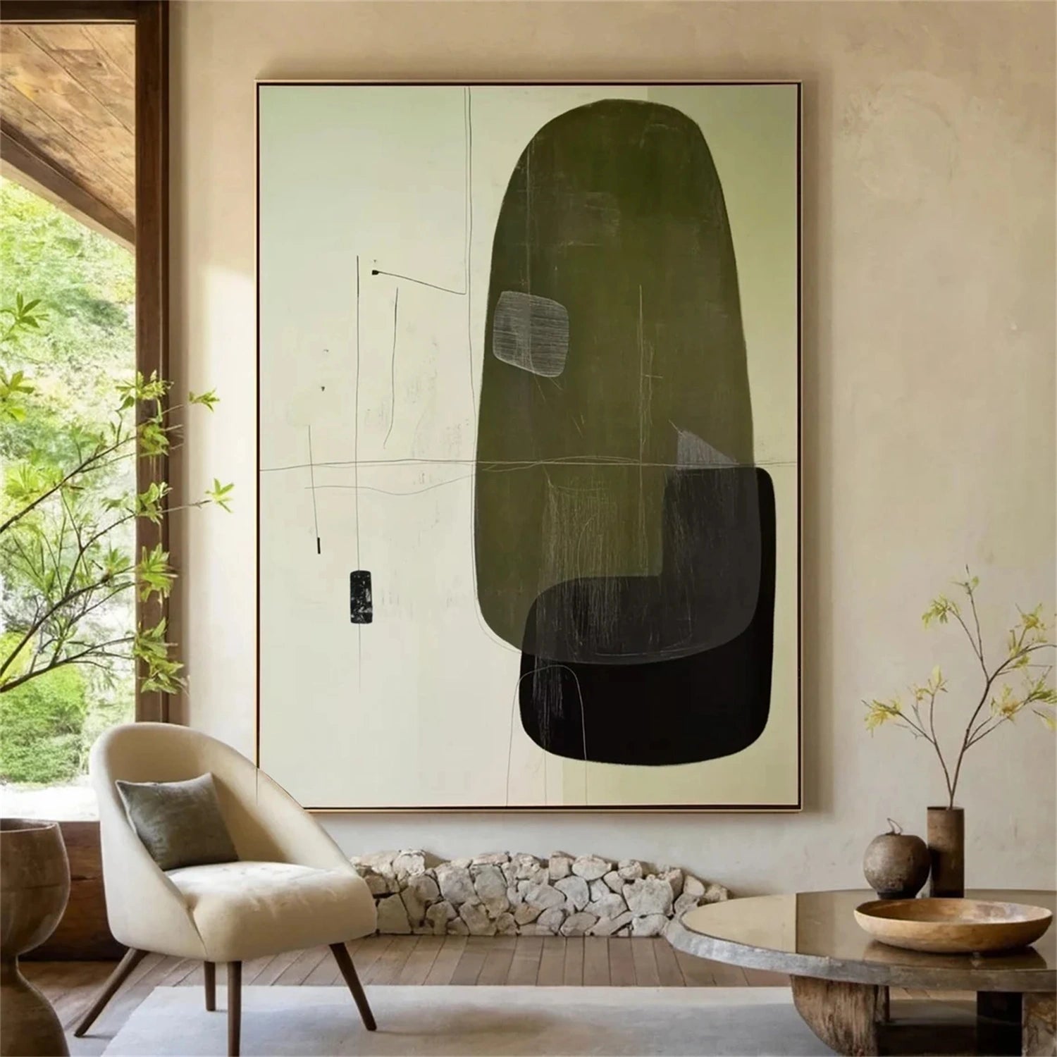 Blue & Green Abstract Wall Art Print #BG087 - Modern Home Decor for Living Room, Bedroom & Office