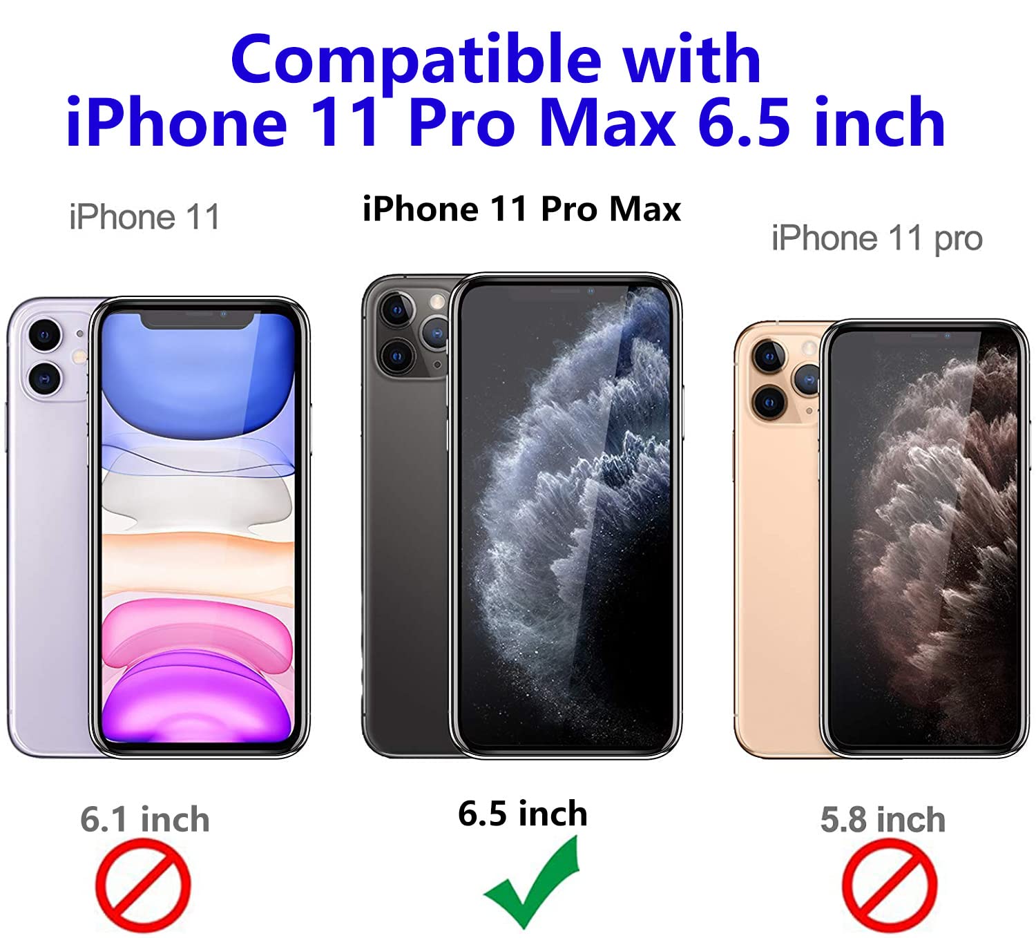 Military Grade Shockproof iPhone 11 Pro Max Case with Tempered Glass Screen Protector & Kickstand - Rose Gold Protective Phone Cover for Outdoor, Travel, and Daily Use