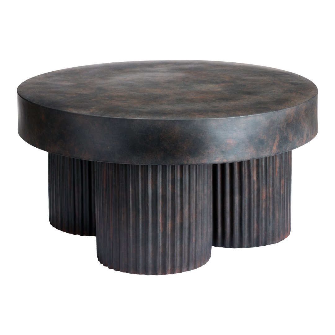 Modern Round Gear Coffee Table - Industrial Style Living Room Furniture for Small Spaces, Home Decor & Office Use