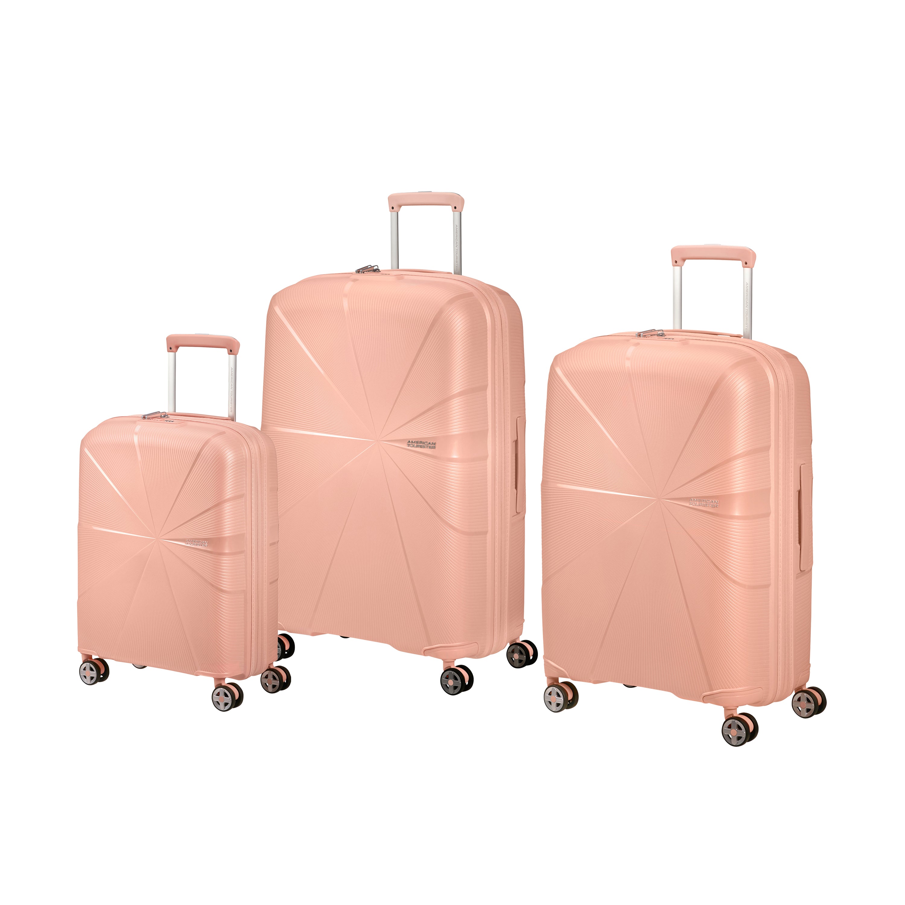 American Tourister StarVibe 3-Piece Expandable Spinner Luggage Set - Lightweight Suitcase for Travel, Business Trips & Family Vacations | Durable Hardshell Luggage with 360° Wheels