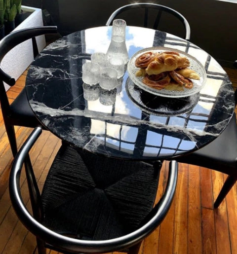 Barbell Dining Table - Heavy Duty Metal Frame & Wood Top for Home & Gym - Perfect for Dining, Workouts & Home Gym Decor