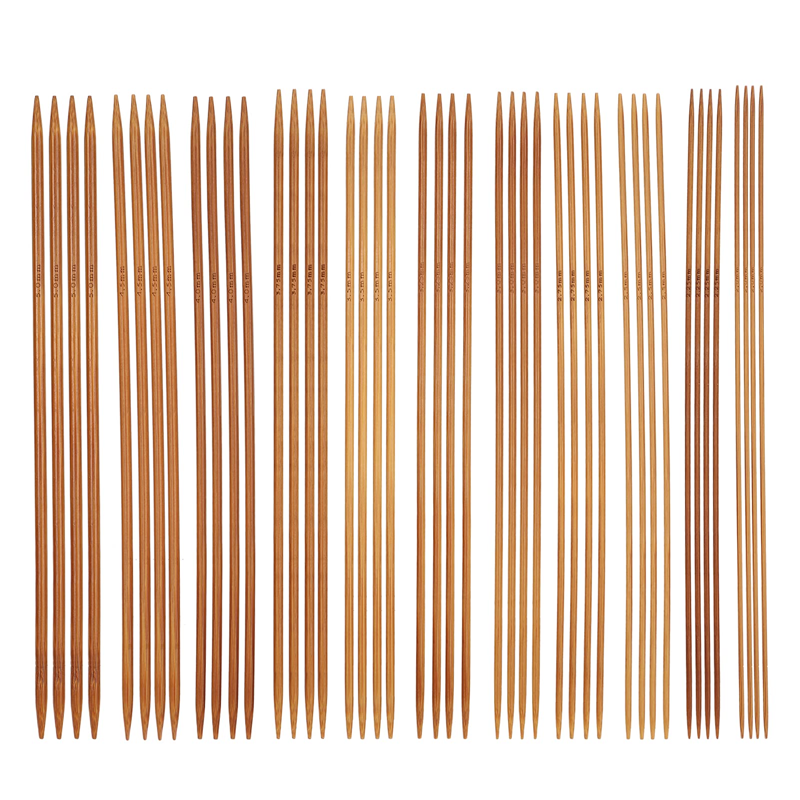 Premium Carbonized Bamboo Double Pointed Knitting Needles Set - Straight Needles for Hats, Socks & Shoe Covers | Perfect for DIY Knitting Projects, Handmade Gifts & Crafting Enthusiasts