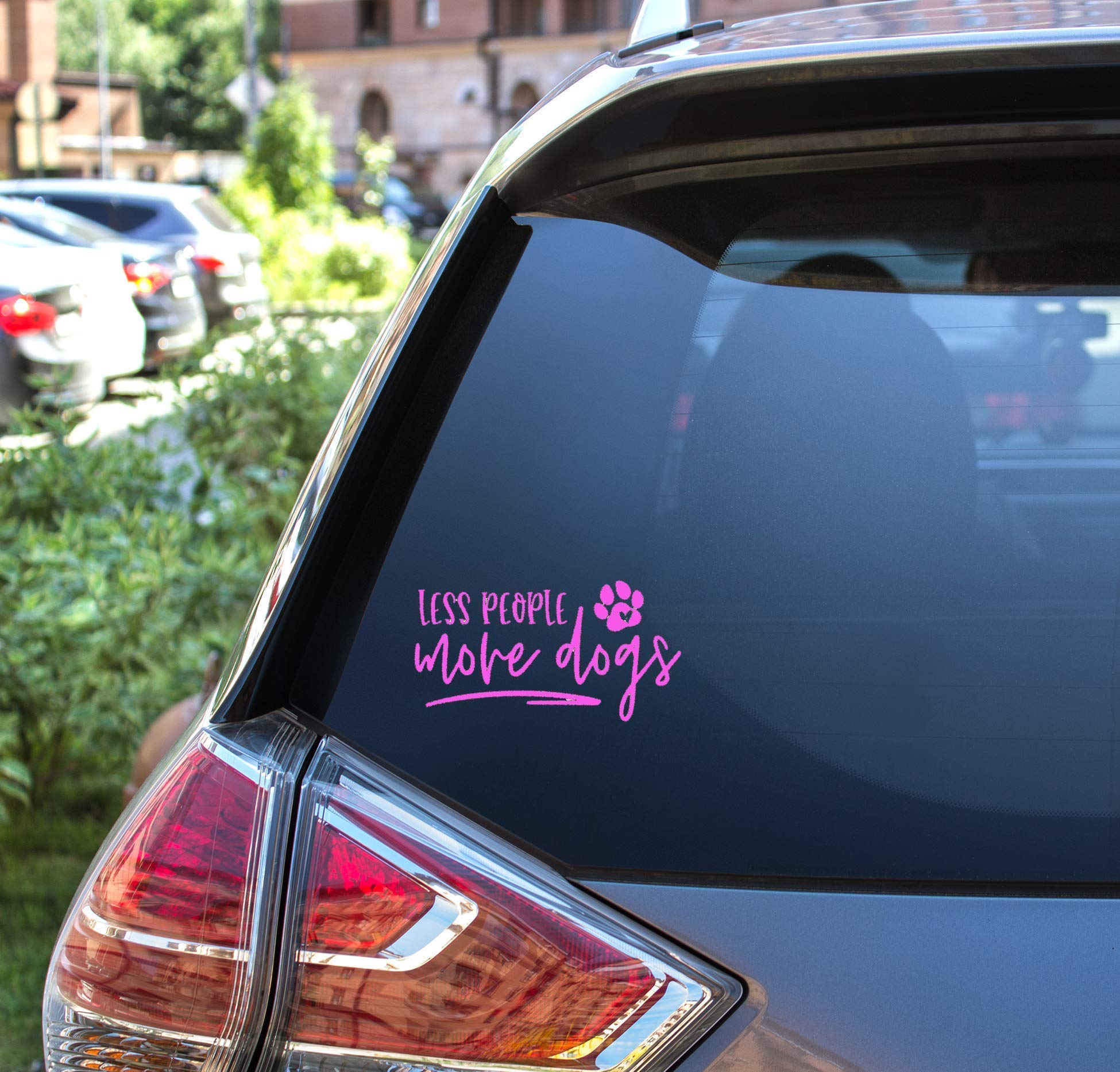 Custom Less People More Dogs Decal - Pet Paw Sticker for Dog Lovers, Perfect for Tumblers, Laptops, Car Windows, Water Bottles, and Home Decor