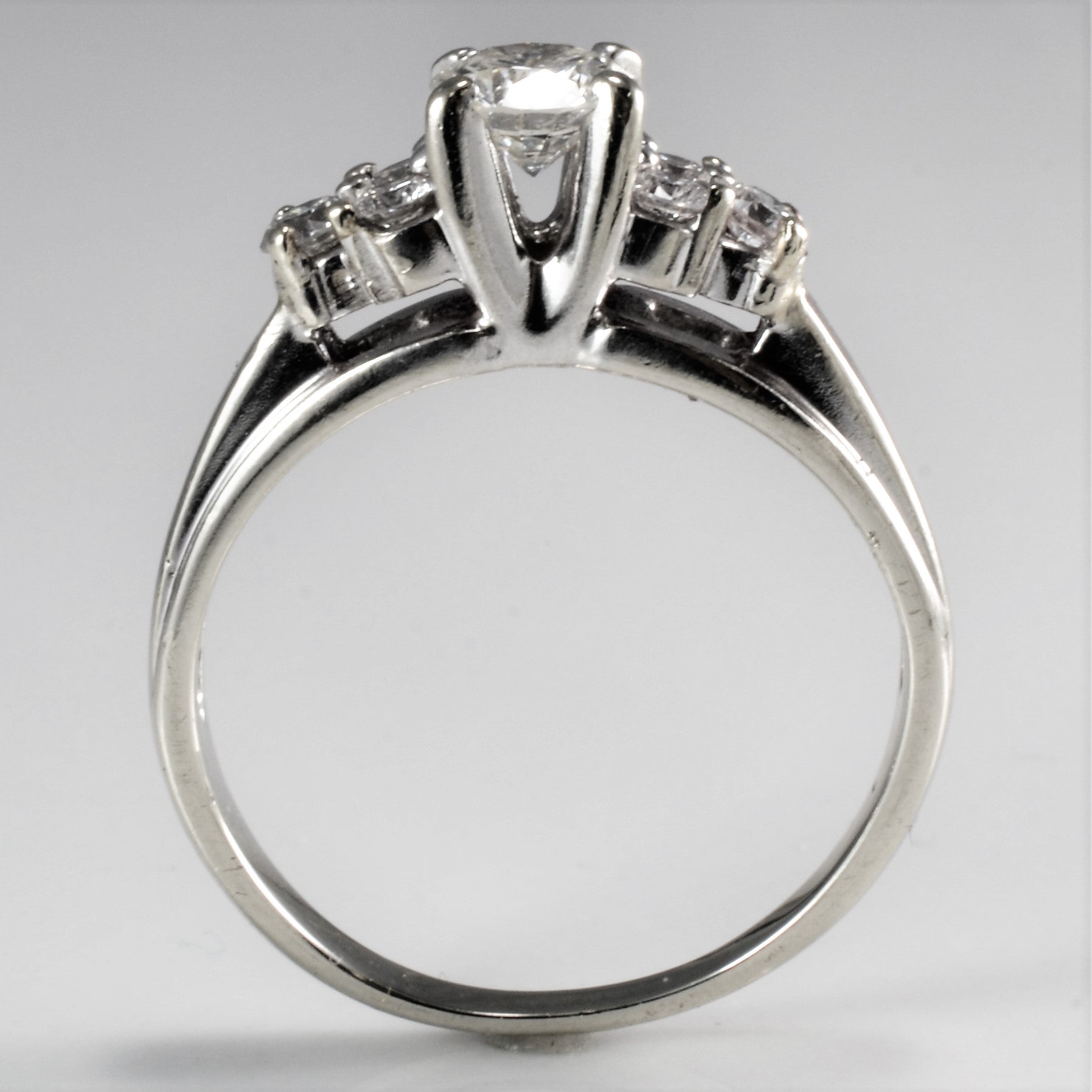 Exquisite Diamond Engagement Ring with Cluster Accents - 0.74 Carat Total Weight (I1-IJ Clarity) - Size 6.5 - Perfect for Proposals, Anniversaries & Romantic Occasions