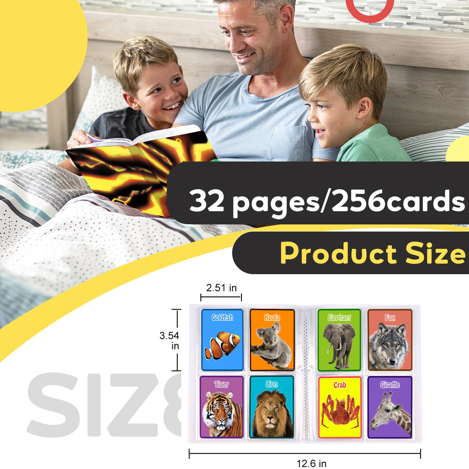 4-Pocket 256-Capacity Trading Card Binder - Premium Game Card Organizer for Standard Size Cards - Perfect for MTG, Pokemon, Yu-Gi-Oh Collections - Ideal for Tournaments, Storage & Display