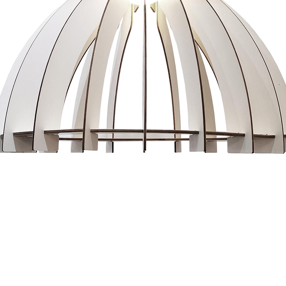 JU05P16WH 1-Light Single Pendant Light Fixture in White - Modern Minimalist Hanging Light for Kitchen Island, Dining Room & Bedroom