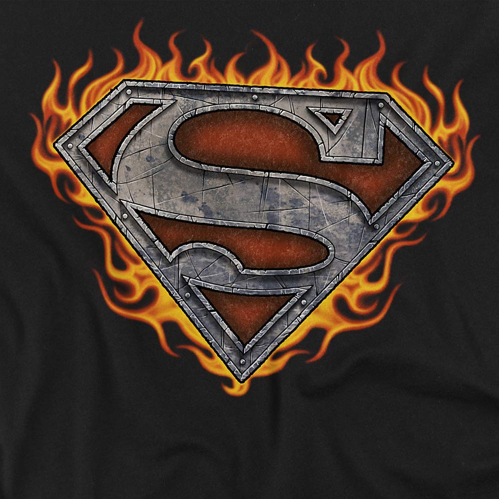 Superman Iron Fire Shield Graphic T-Shirt for Men & Women - Unisex Casual Tee for Superhero Fans, Comic Con & Everyday Wear
