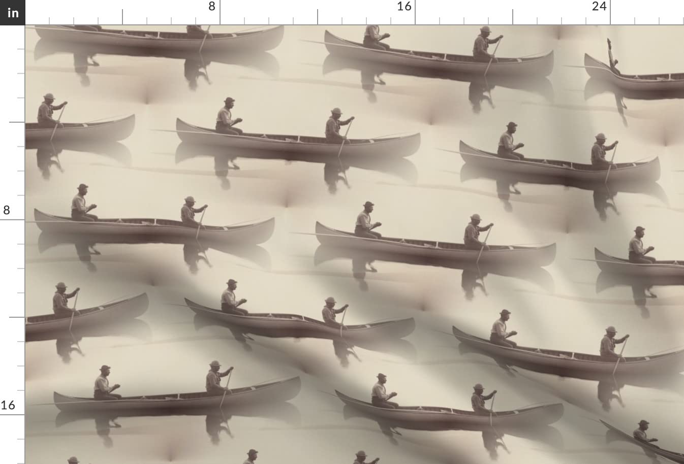 Sepia Boat Lake Printed Velvet Upholstery Fabric - Fat Quarter for Home Decor, Man Cave & Apparel | Soft Durable Fabric for Curtains, Pillows & DIY Crafts