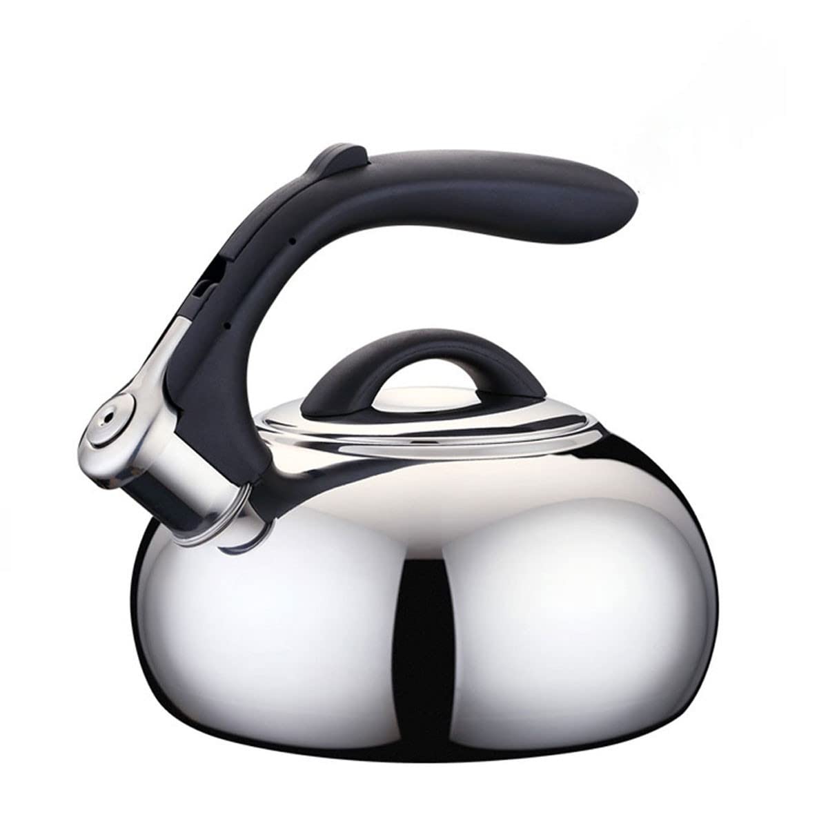 Premium Stainless Steel Whistling Tea Kettle - 1.8L Fast Boiling Water Pot for Tea, Coffee & Cooking - Food Grade Safe with One-Touch Switch (Silver) - Perfect for Home Kitchen, Camping & Office Use