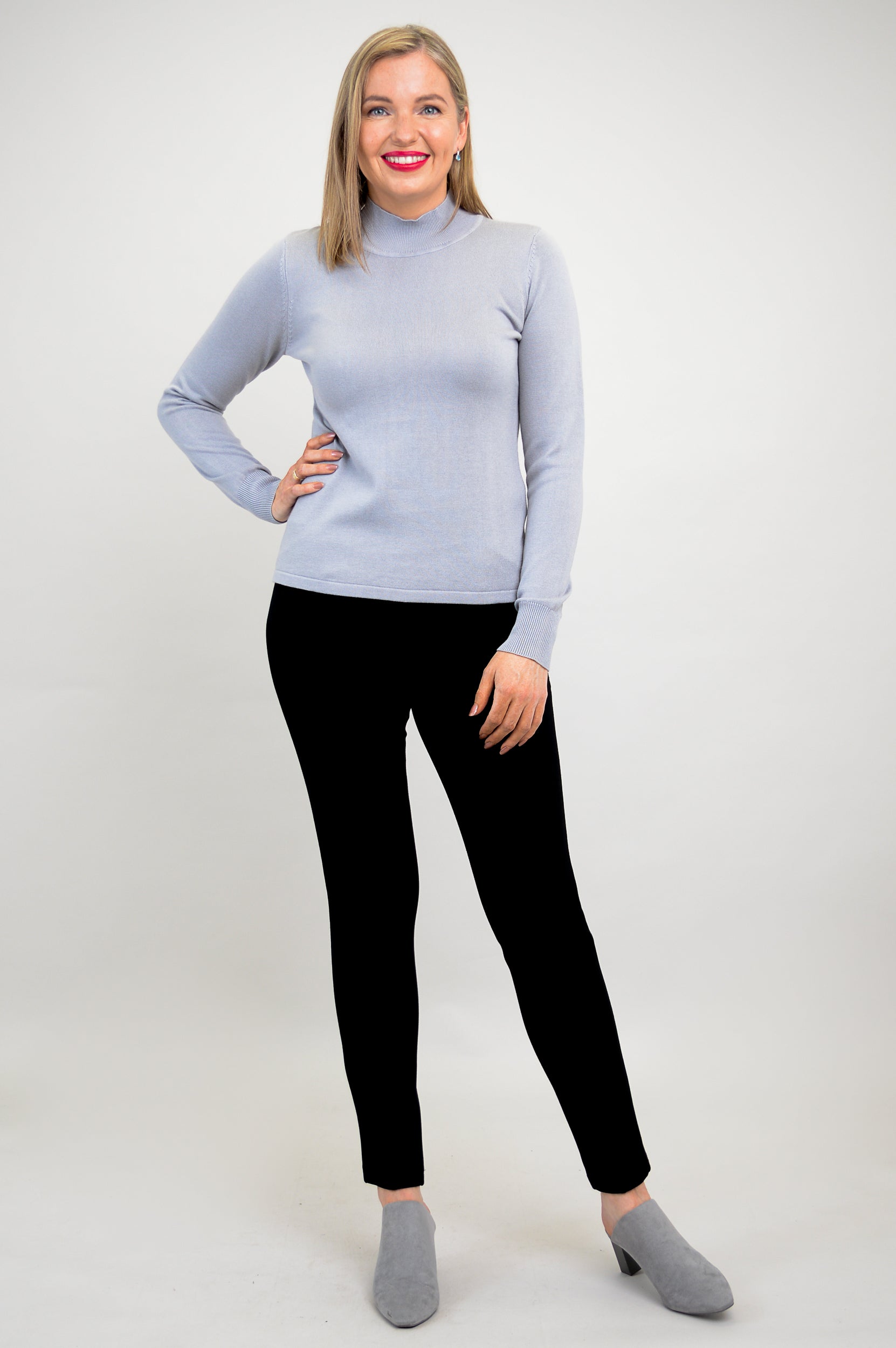 Premium Cameron Sweater for Women - Soft Bamboo Cotton Blend in Sleet Grey | Cozy Fall & Winter Fashion for Casual Outings and Office Wear
