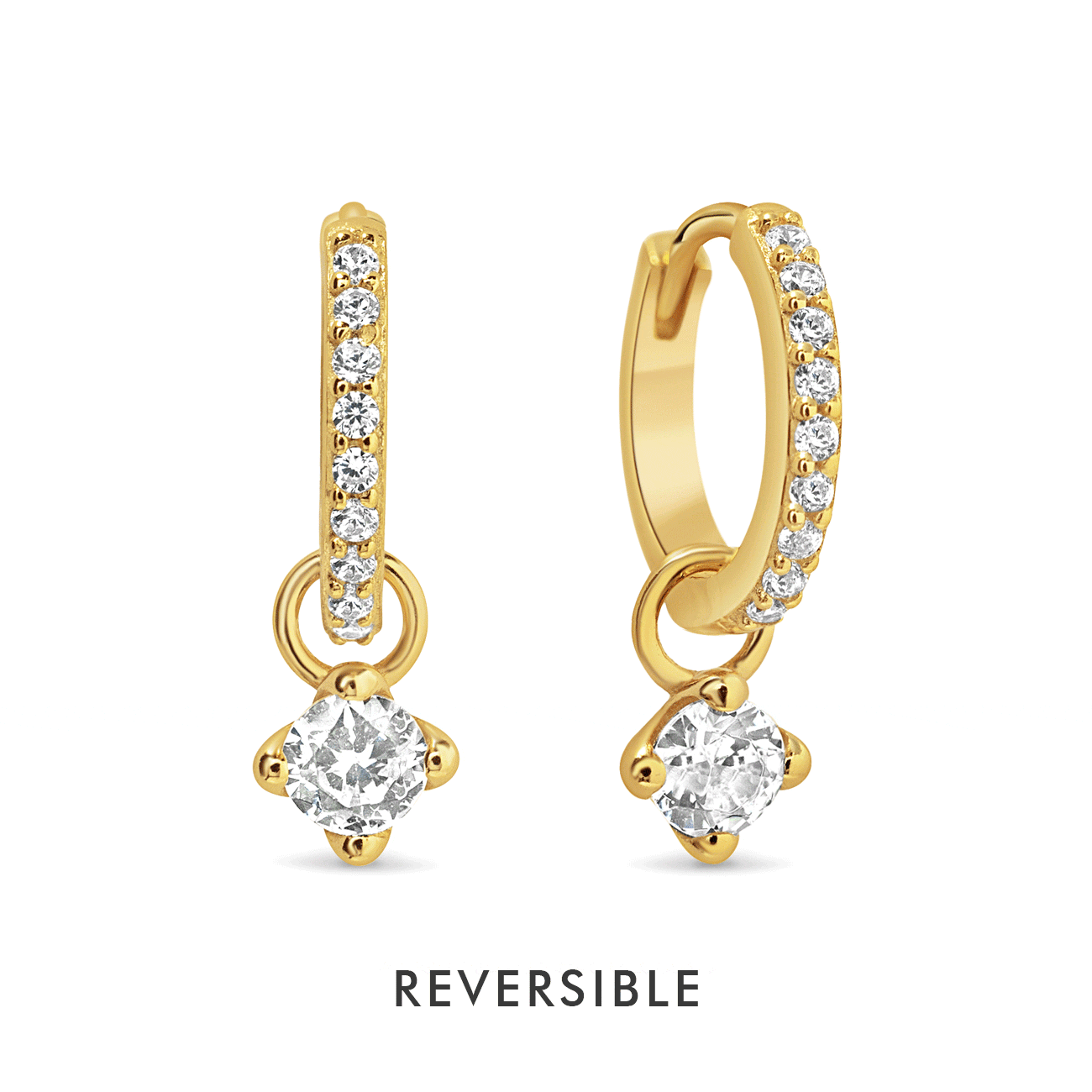 Elegant Dangling Gemstone Pavé Huggie Earrings for Women - Perfect for Parties, Weddings & Everyday Wear