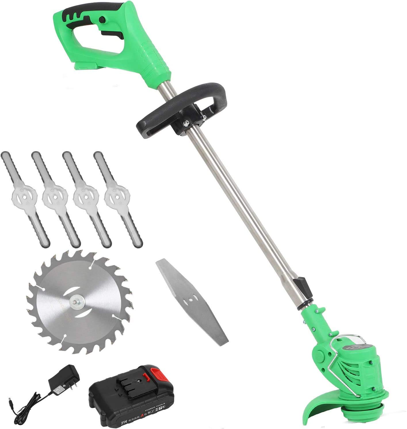 **21V Cordless Electric Grass Trimmer & Lawn Edger – 3000mAh Lithium-Ion Battery, Weed Brush Cutter with Replaceable Blade – Perfect for Lawn Care, Garden Maintenance & Yard Trimming**    *(Use Cases: Ideal for trimming grass, edging lawns, cutting weeds, and pruning bushes in gardens, yards, and outdoor spaces.)*