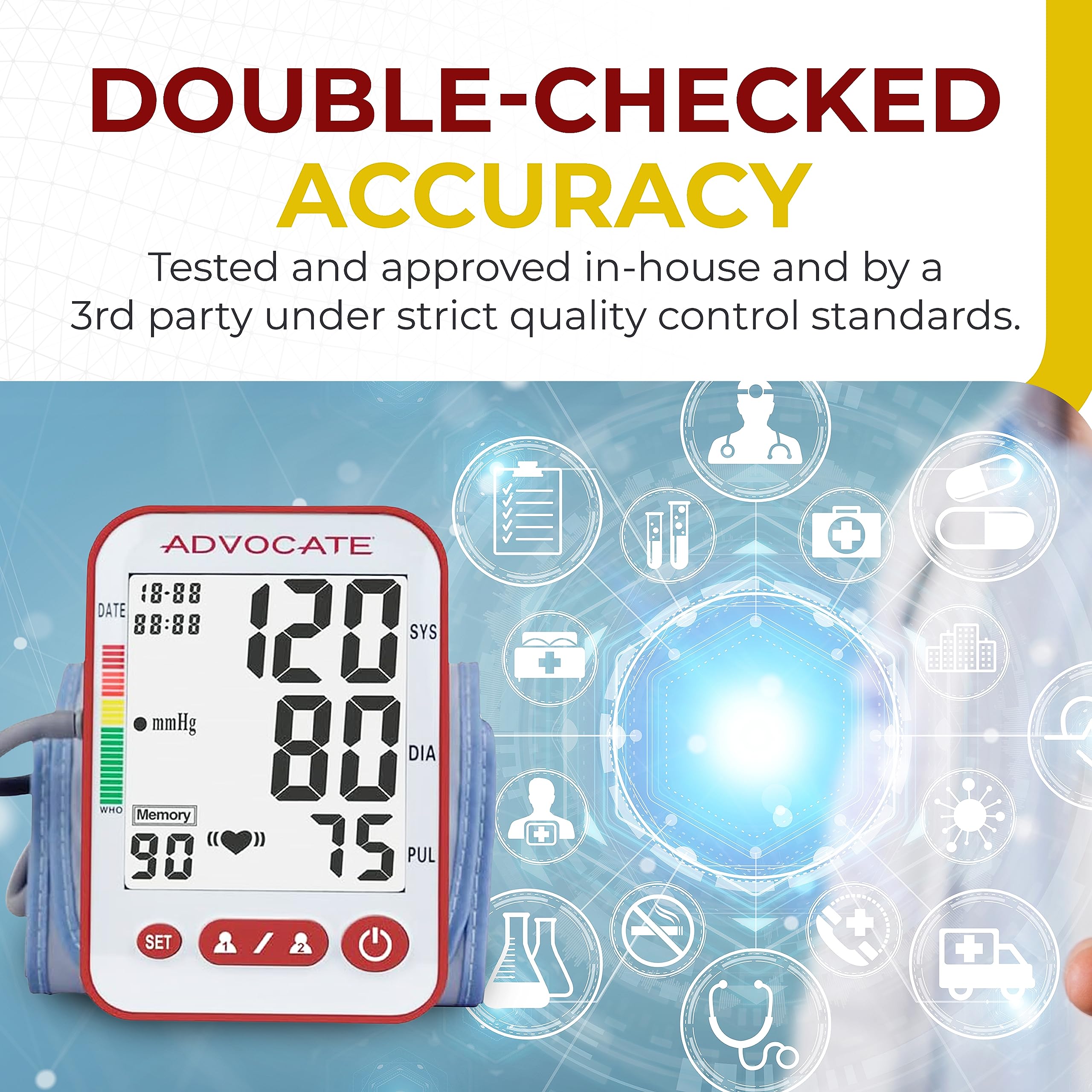Digital Upper Arm Blood Pressure Monitor - Automatic & Accurate Home BP Cuff Machine for Small to Medium Arms, Stores Data for 2 Users | Ideal for Daily Health Tracking & Family Use