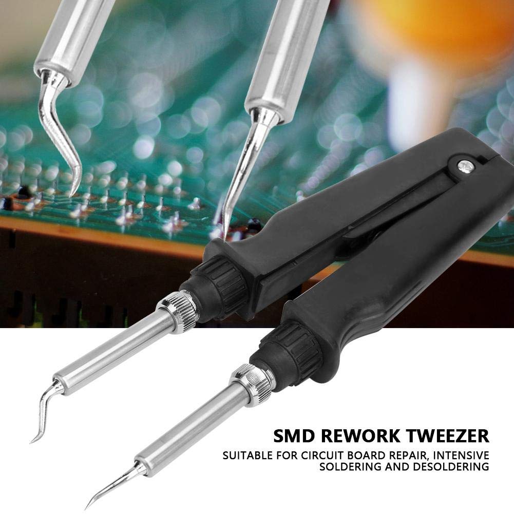 60W SMD Rework Soldering Iron Tweezer Kit - 220V Desoldering Tool for Densely Mounted Circuit Boards | Perfect for Electronics Repair, PCB Work & DIY Projects