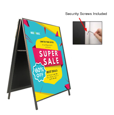 24x24 A-Frame Sign Holder with Security Screws - 1 1/4