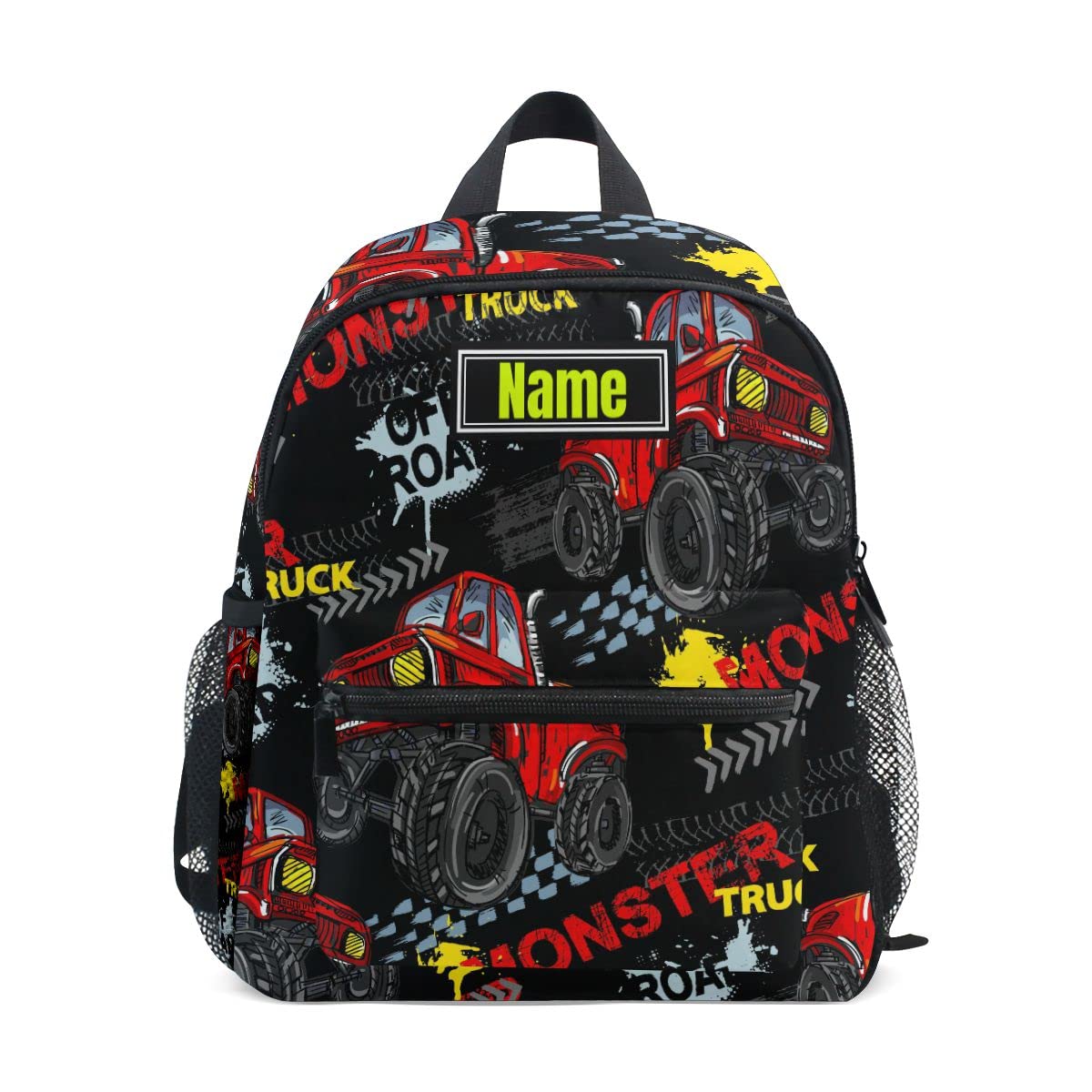 Personalized Kids Backpack with Name - Durable Monster Truck Design for Toddlers, Boys & Girls - Perfect for Daycare, Preschool, Travel & School Supplies