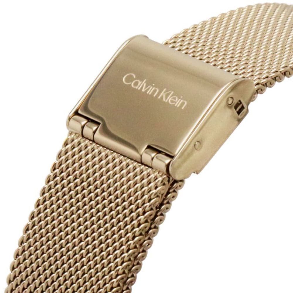 Calvin Klein Women's Rose Gold Watch with Milanese Strap - Elegant Rose Gold Dial, Minimalist Design for Everyday Wear & Special Occasions | Model 25200002