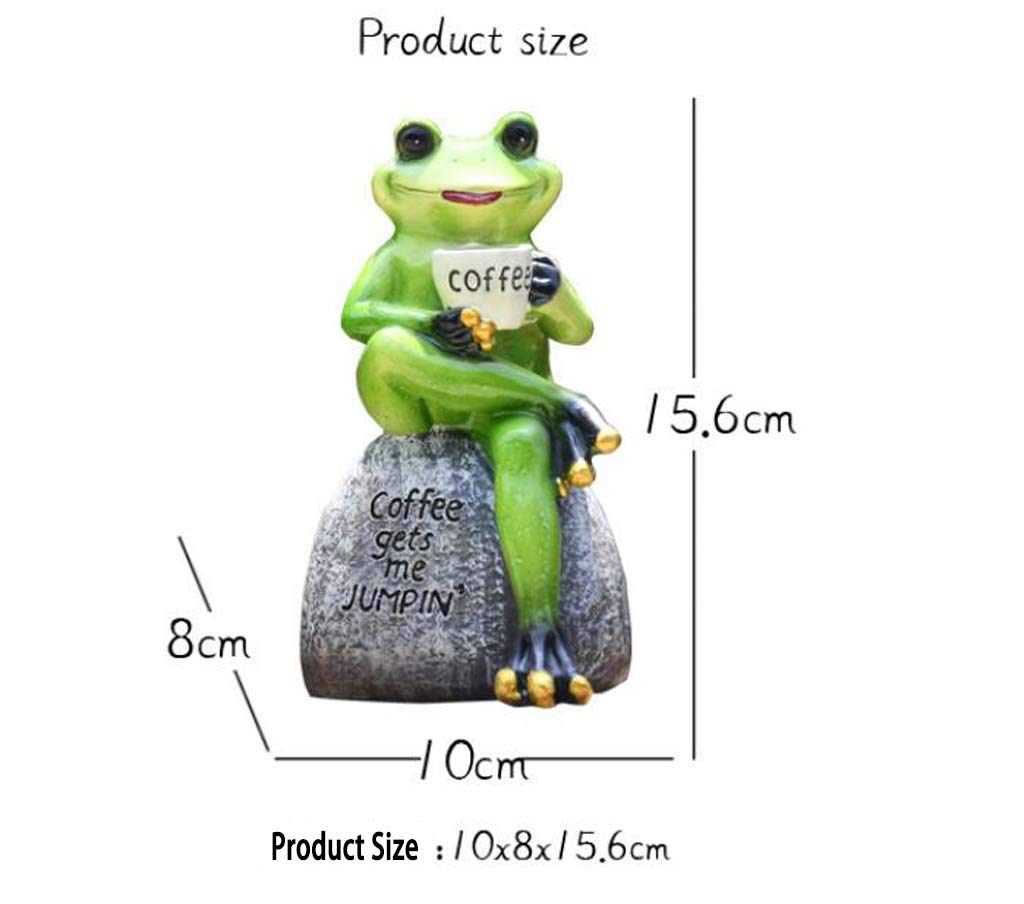Resin Frog Statue Sculpture - 6.1 Inch Garden Decor, Outdoor Ornament for Lawn, Patio & Balcony | Perfect for Fairy Gardens, Pond Decor & Backyard Landscaping