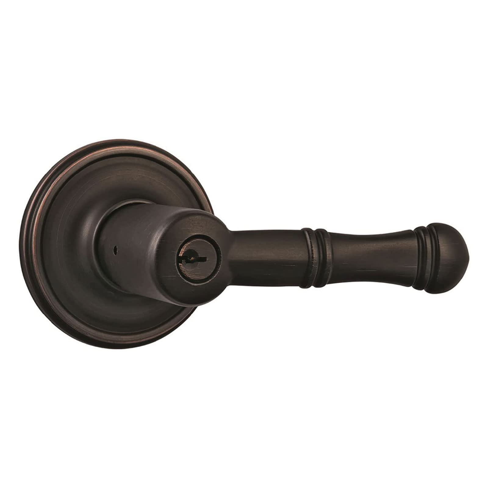 BRINKS Arnett Push Pull Rotate Keyed Entry Door Lever in Tuscan Bronze - Hands-Free Door Lock with Push, Pull & Rotation Technology - Perfect for Homes, Offices & Commercial Buildings