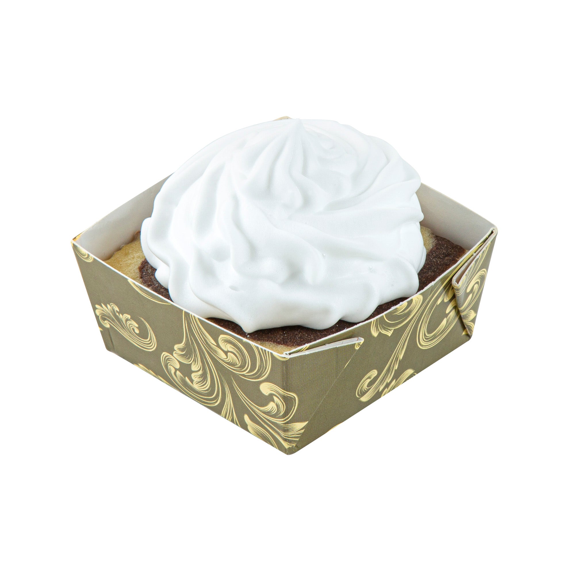 Bake Tek 6 oz Square Dark Green Vintage Floral Paper Baking Cups - Greaseproof Muffin Liners (3x3x1.5 Inch) - 100 Count Box - Perfect for Cupcakes, Muffins & Party Desserts