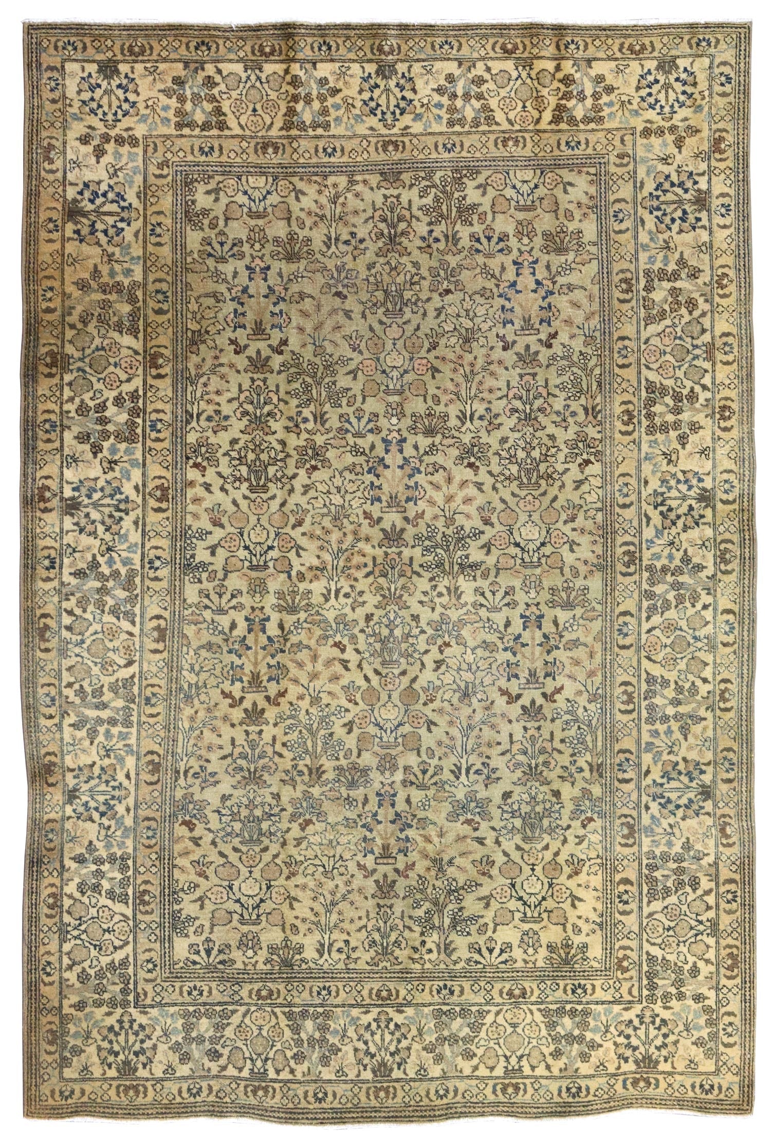 Antique Tabriz Handwoven Traditional Persian Rug - J66204 | Perfect for Living Room, Bedroom & Home Decor