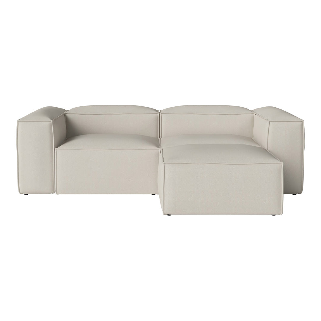 Cosima 2-Seater Small Sofa with Pouf - Compact Loveseat for Small Spaces, Apartments & Cozy Living Rooms