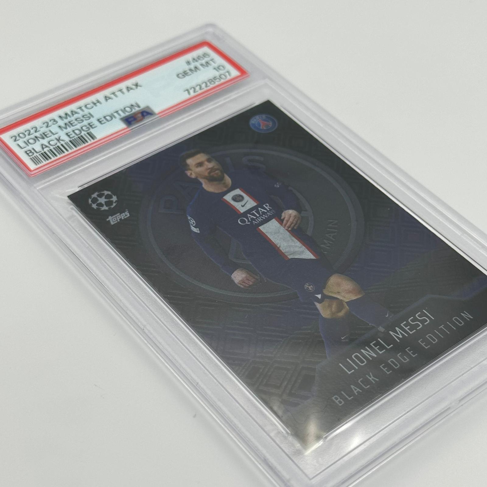 PSA 10 Lionel Messi #466 Black Edge Edition Soccer Trading Card - Perfect for Collectors, Investors & Soccer Fans (Game Day Memorabilia, Display Collection)