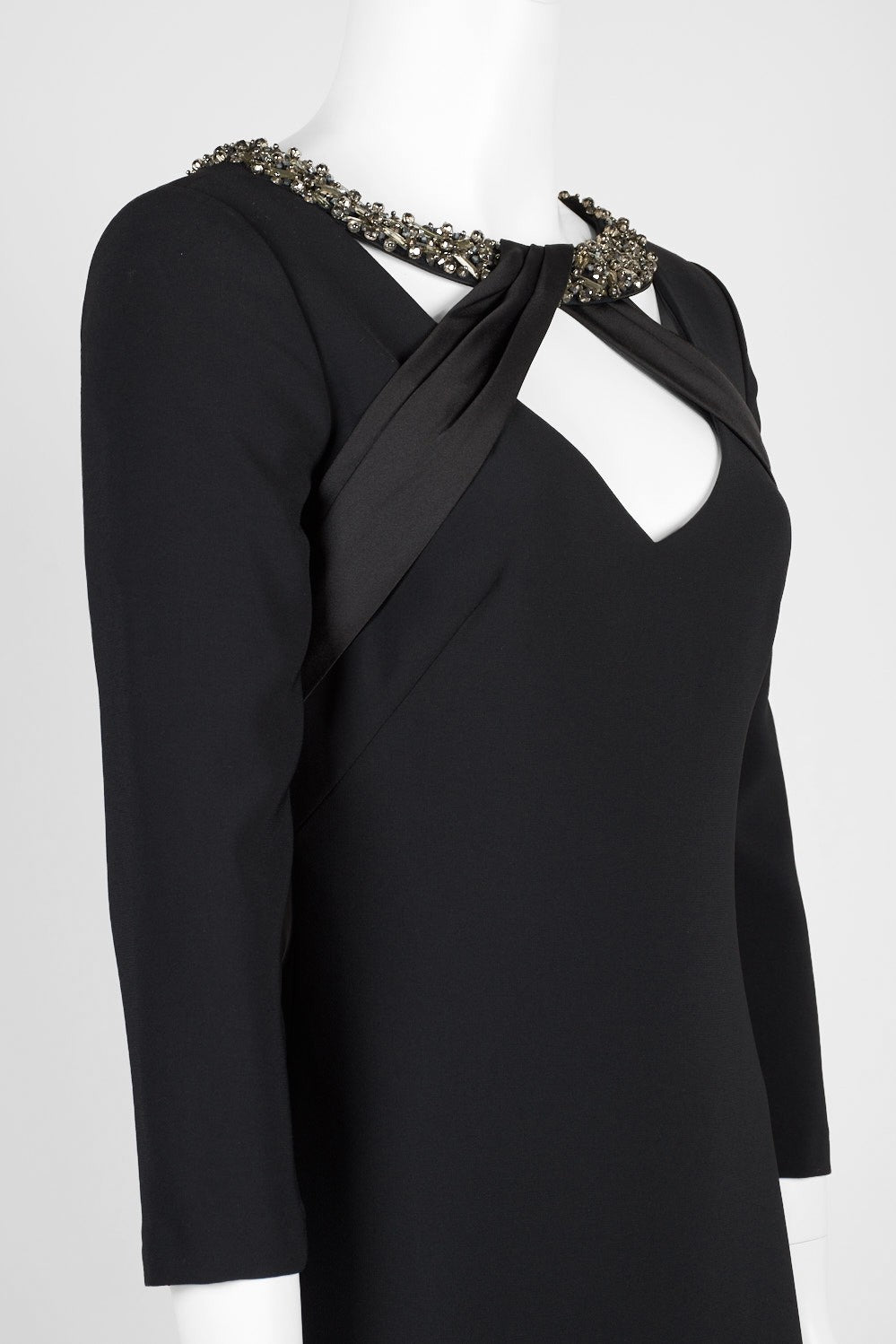 Theia 883890 Women's 3/4 Sleeve V-Neck Casual Dress in Black - Perfect for Office Wear, Cocktail Parties & Special Occasions