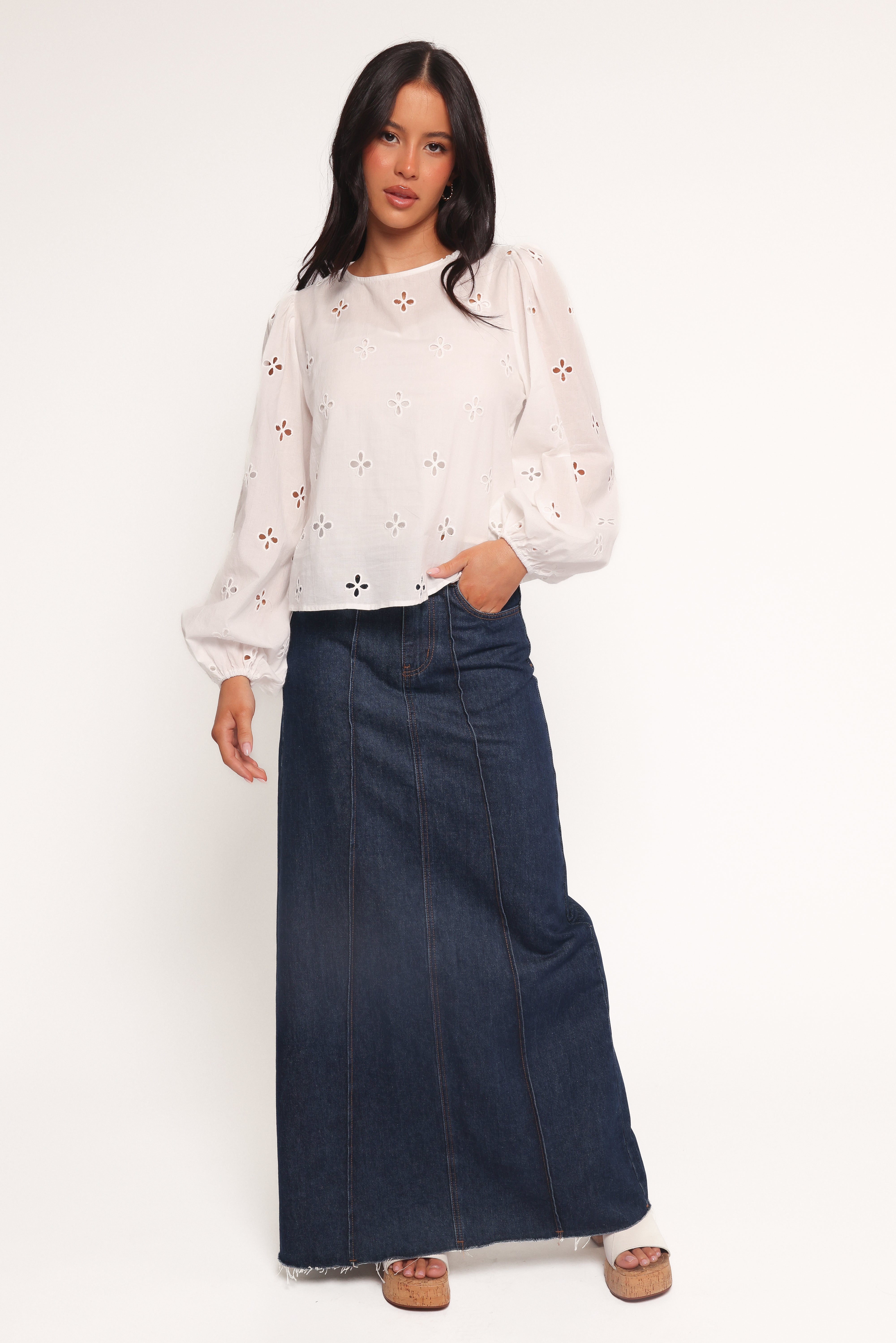 Stylish Aggie Blouse in White - Women's Fashion Top for Casual Wear, Office & Date Night Outfits