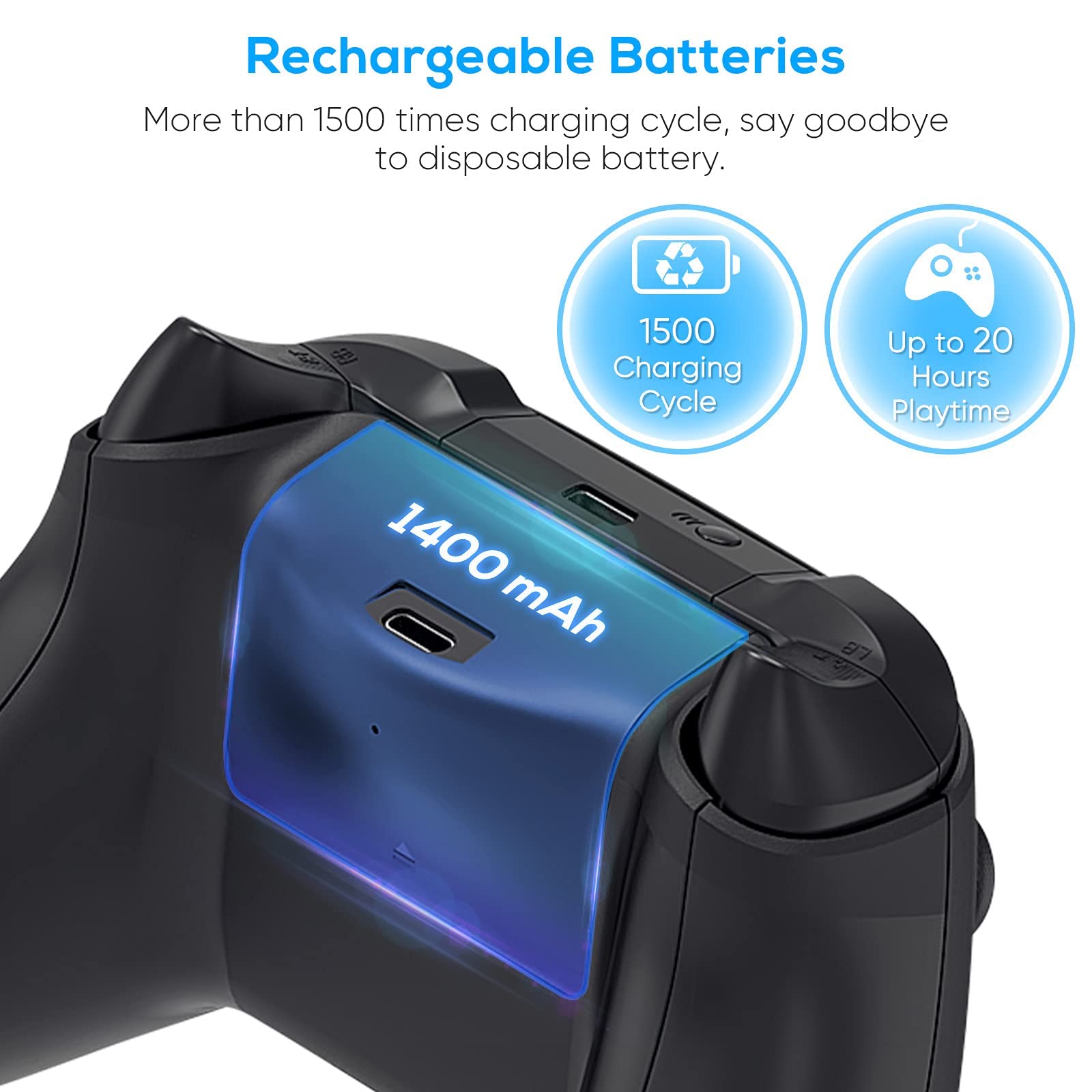 YUANHOT Xbox Series S Cooling Fan Stand with 4-Pack 1400mAh Rechargeable Batteries - Vertical Charging Dock Station with Controller Charger Port & Cooling System for XSS - Black - Perfect for Gaming Marathons & Overheating Protection