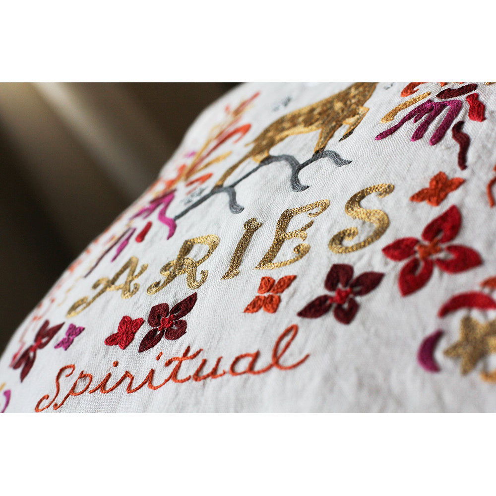 Aries Zodiac Sign Hand Embroidered Decorative Pillow by Cat Studio - Perfect for Home Decor, Astrology Gifts & Bedroom Accents
