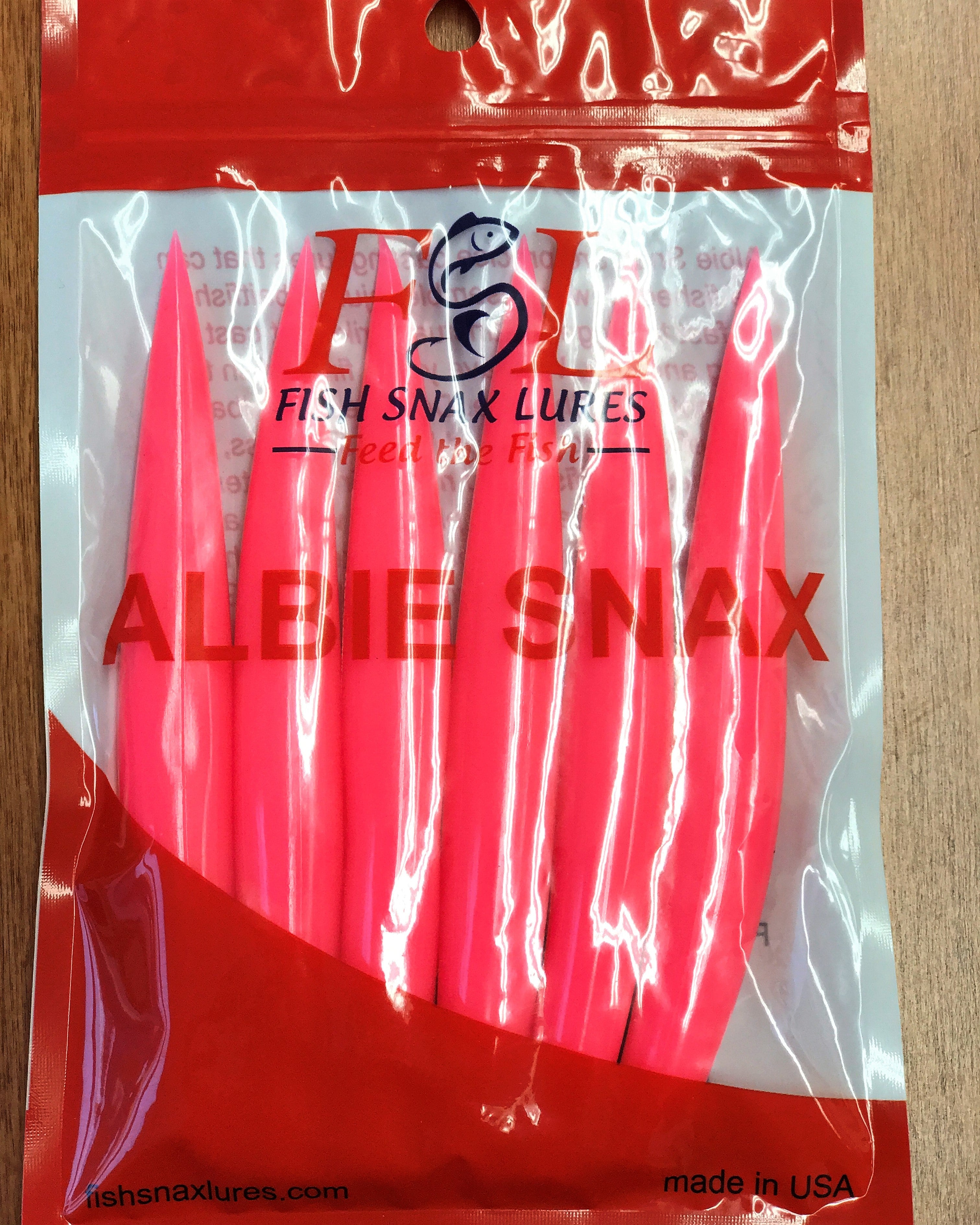 Premium Albie Snax 6 Pack Fish Lures - Realistic Saltwater Fishing Baits for Striped Bass, Bluefish & Albacore - Perfect for Surf Casting, Kayak Fishing & Offshore Angling