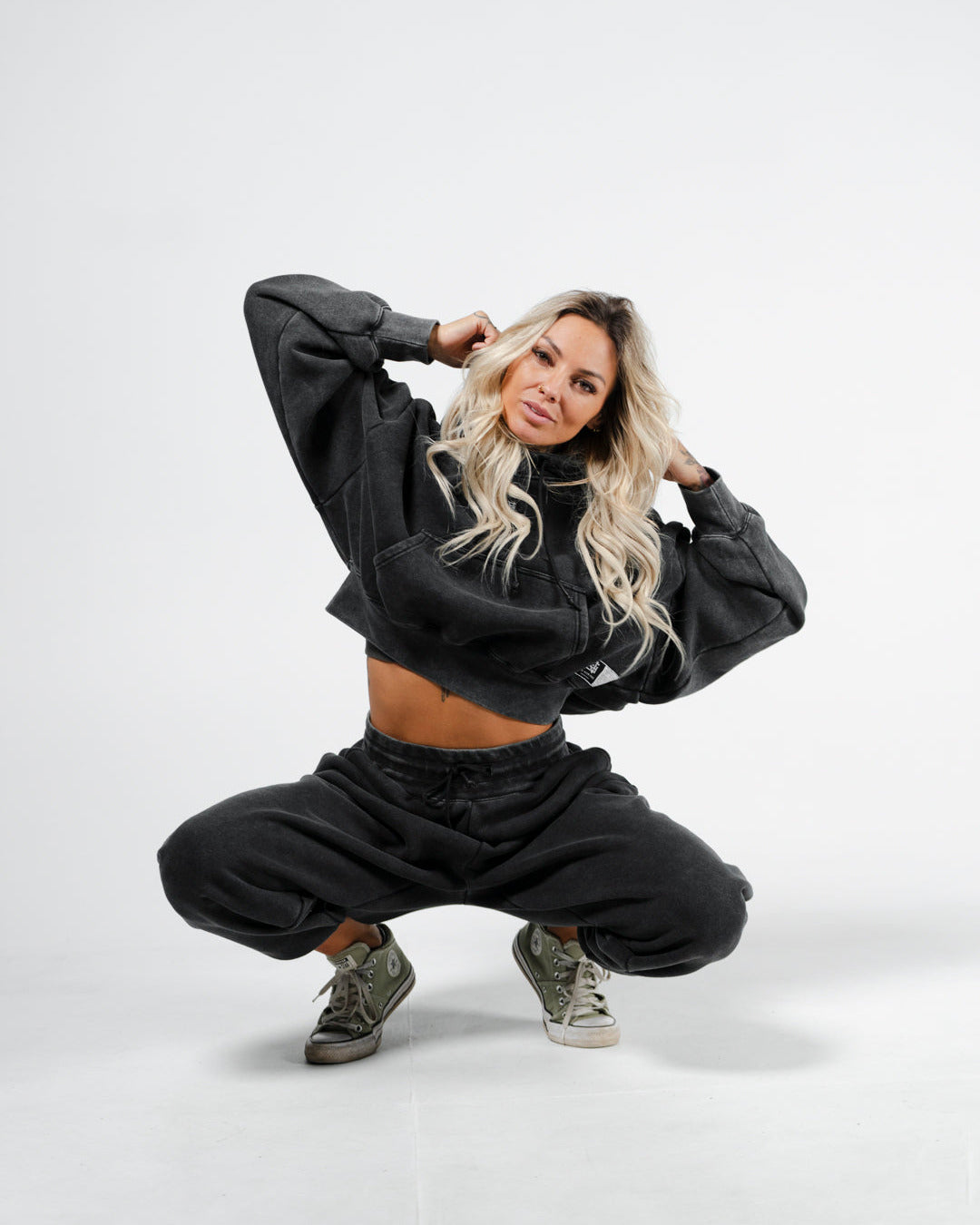 Women's Oversized Acid Wash Sweatpants - High Waisted Loose Fit Joggers for Casual Wear, Lounge & Workout