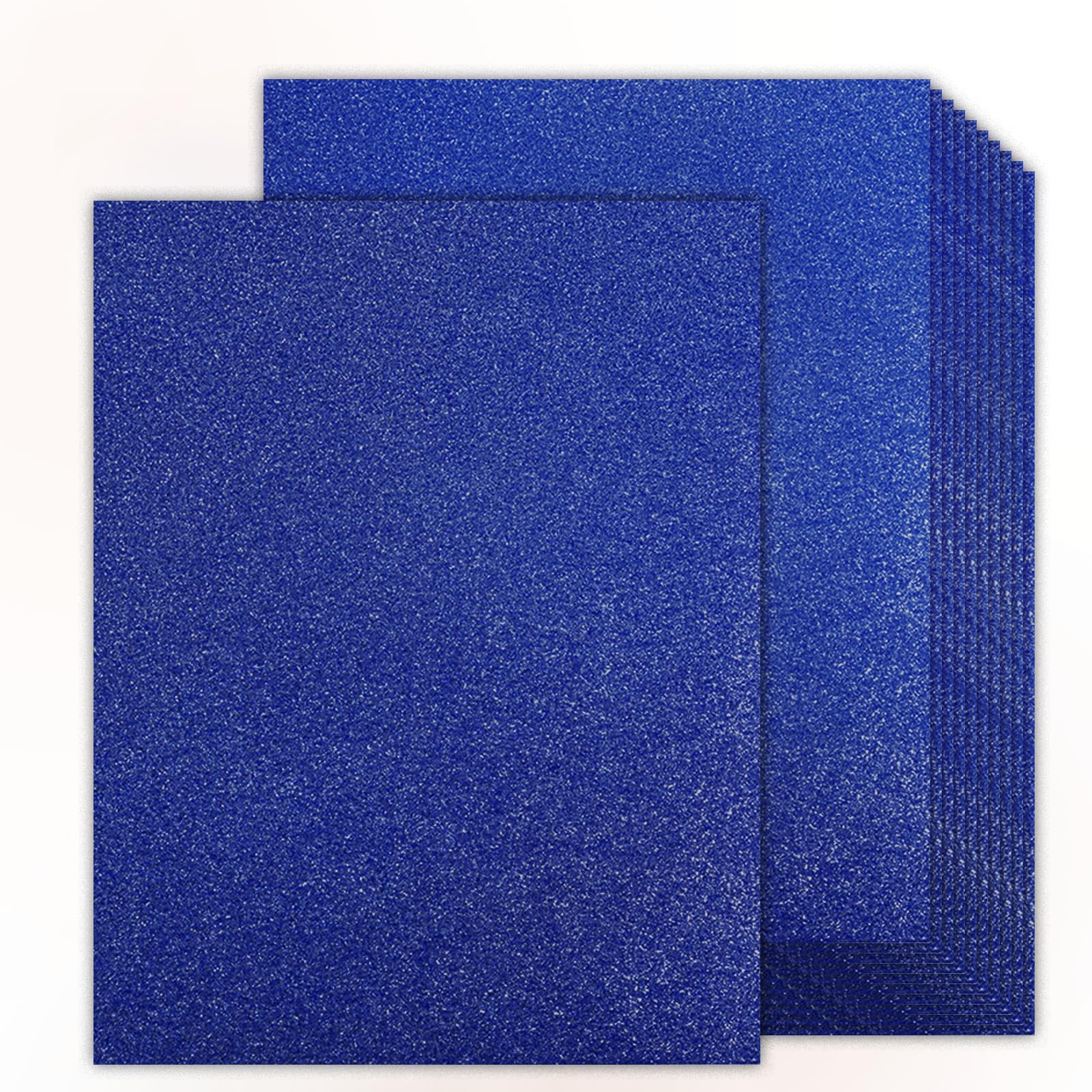 Premium Double-Sided Blue Glitter Cardstock 8.5x11 Inch - 24 Sheets 280 GSM/100LB Metallic Paper for Card Making, Scrapbooking, Cricut Projects, Graduation Cap Decorations & DIY Crafts - Perfect for Invitations, Gift Tags and Party Decorations