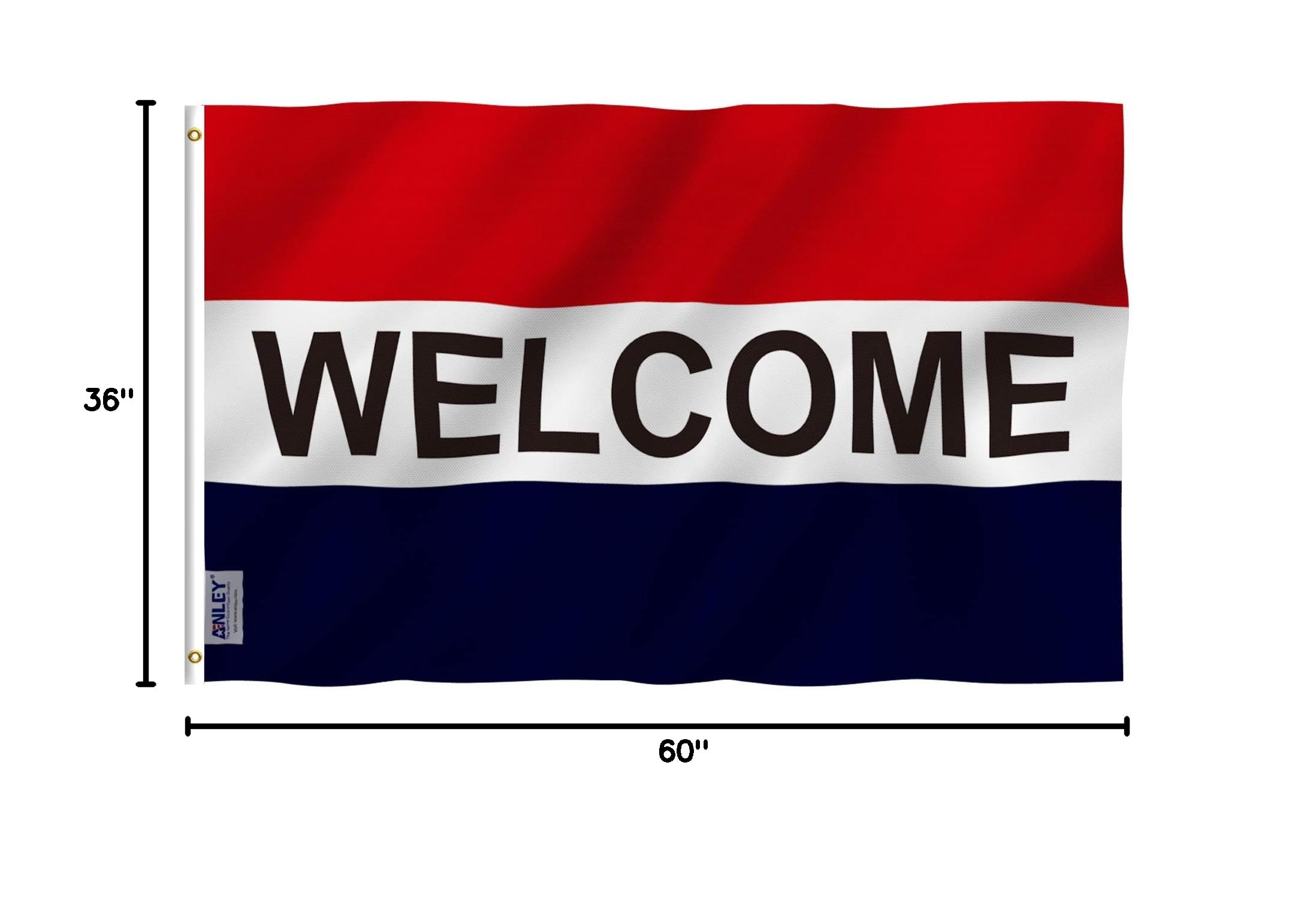 ANLEY Fly Breeze 3x5 Feet Welcome Flag - Vibrant Fade-Resistant Polyester with Brass Grommets, Double Stitched Canvas Header - Perfect for Home, Business, and Ceremonial Events