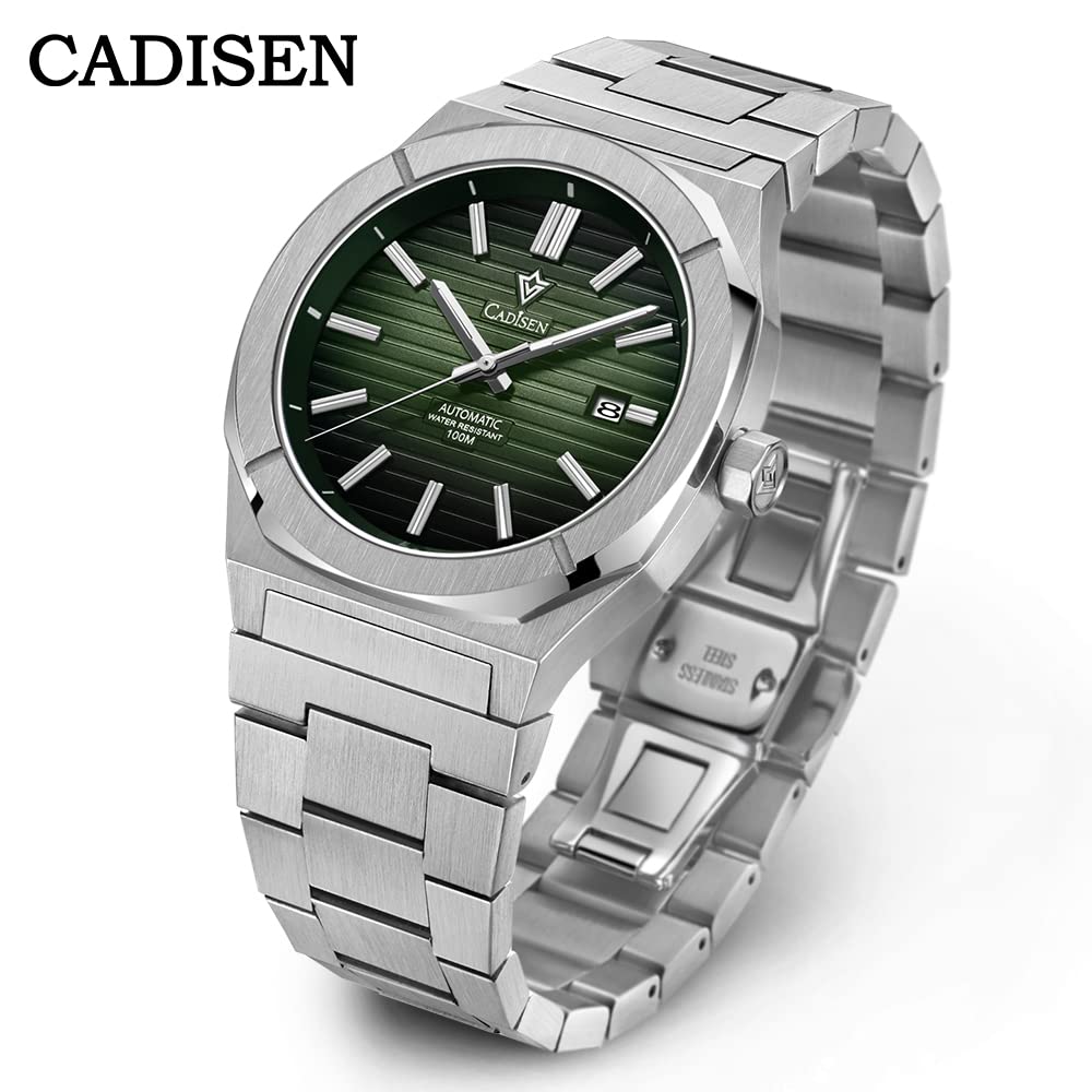 CADISEN Men's Automatic Watch with NH35 Movement - Sapphire Crystal Glass, Waterproof, Casual & Business Dress Watch for Men - Perfect for Office, Formal Events & Everyday Wear
