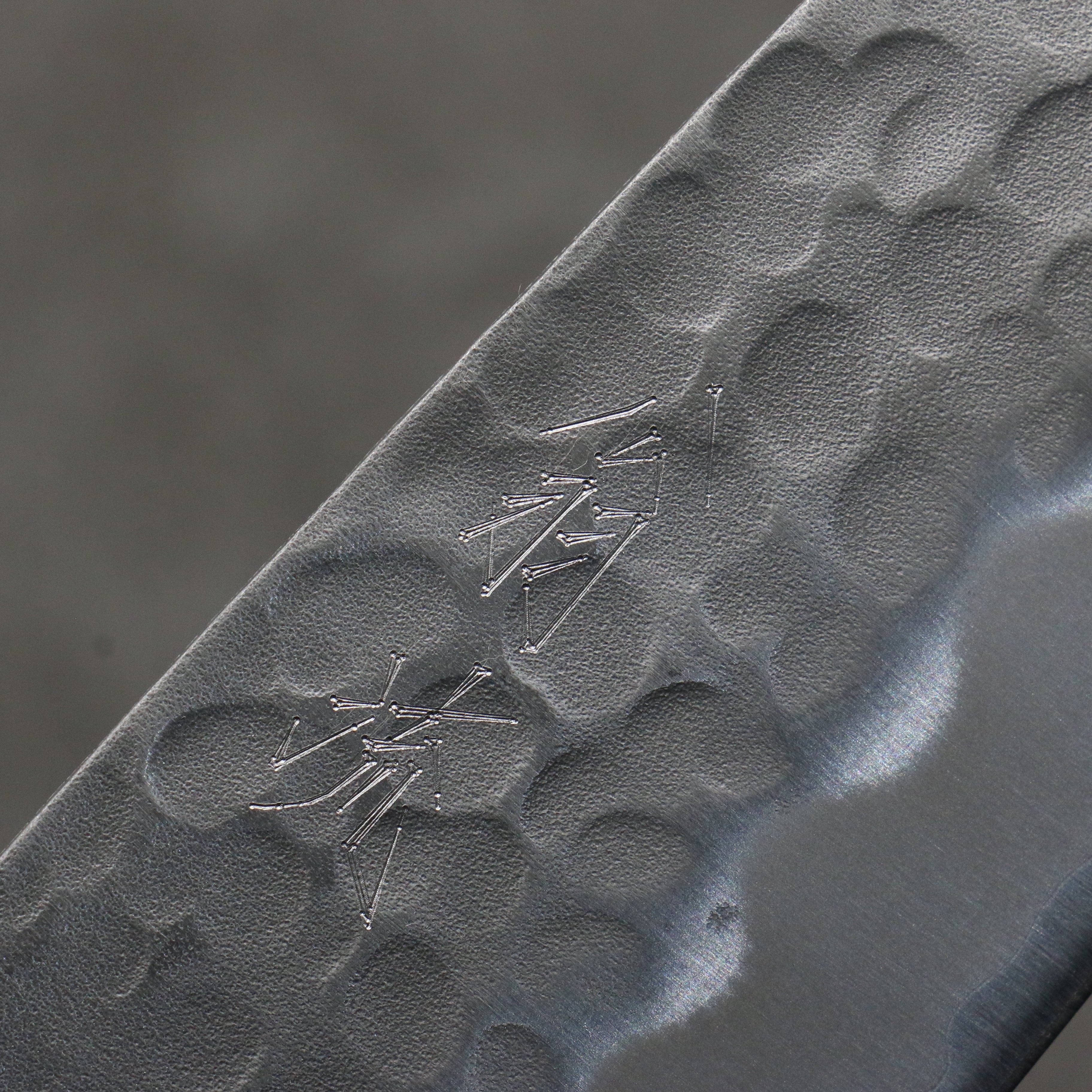 Premium OUL White Steel No.2 Hammered Santoku Knife 165mm with Magnolia Wood Handle - Japanese Kitchen Knife for Slicing, Dicing & Chopping Vegetables, Meat & Fish
