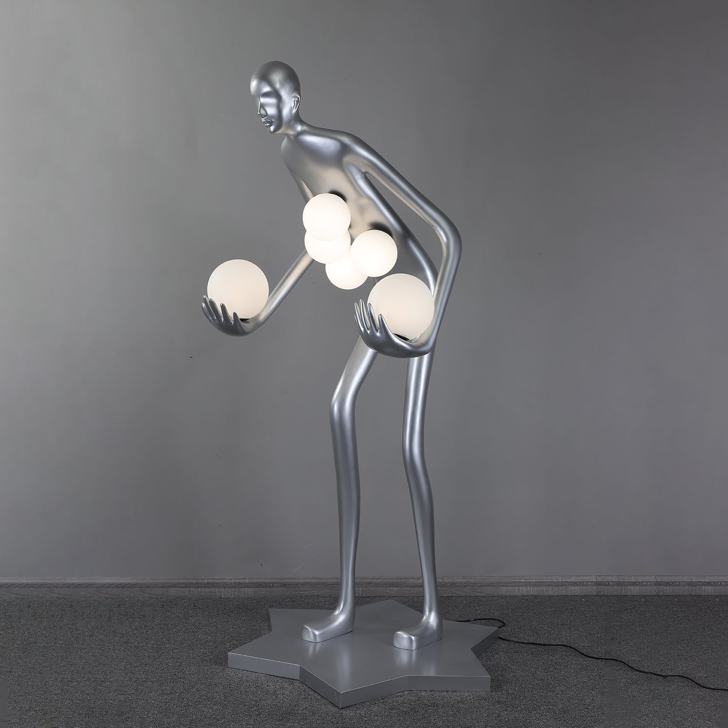 Celestial Guardian Sculpture Floor Lamp - Modern Home Decor, Feng Shui Lighting for Living Room, Bedroom & Office - Elegant Standing Light with Adjustable Brightness for Relaxation & Meditation Spaces