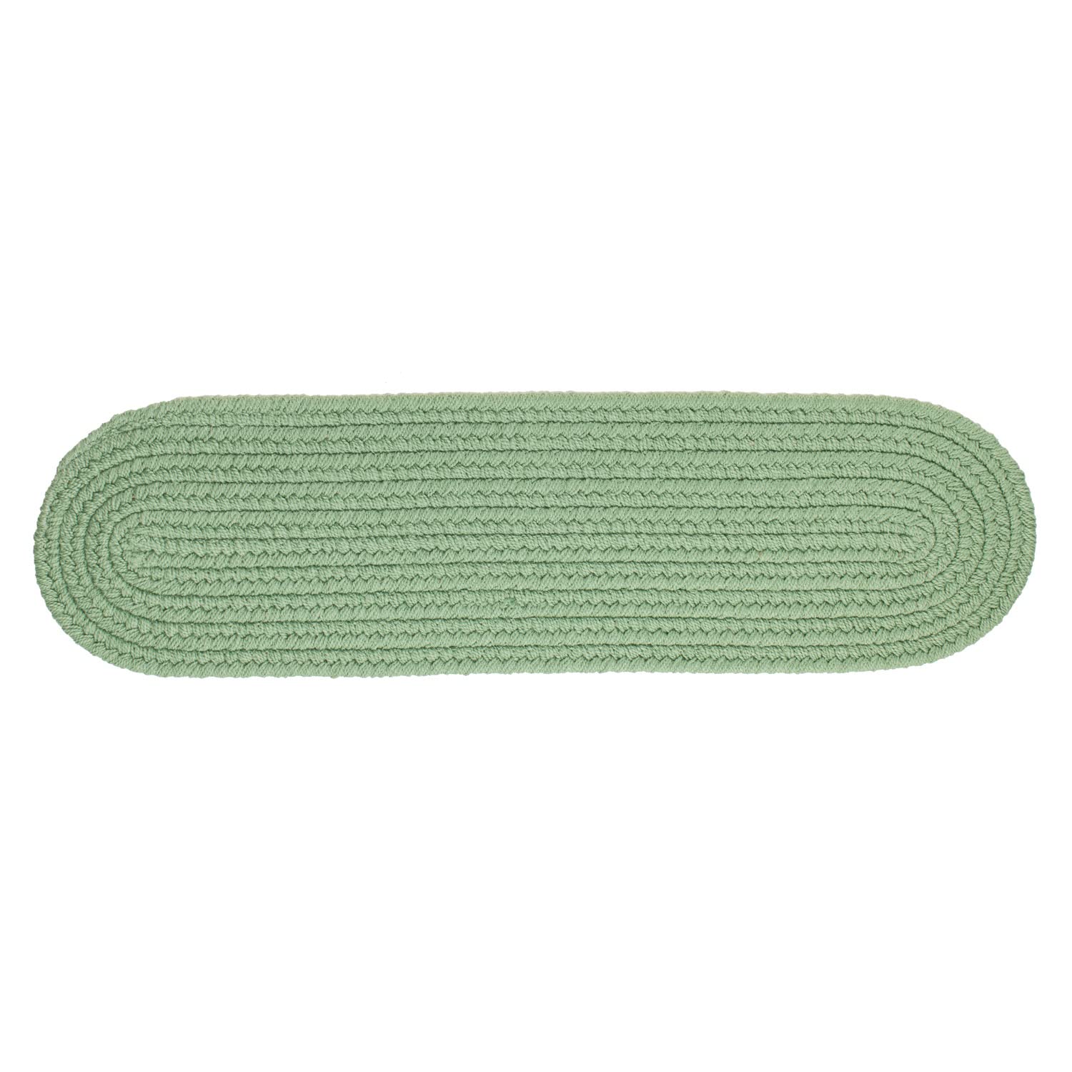 Reversible Braided Stair Treads - Stain Resistant Non-Slip Rug for Stairways & Steps - Celadon Green 8