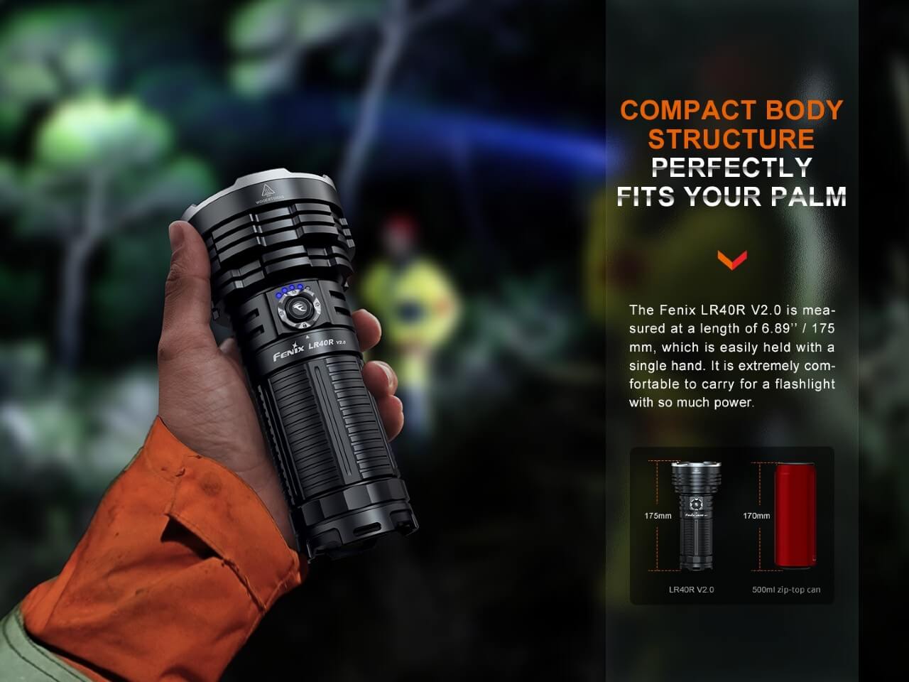 Fenix LR40R V2.0 Rechargeable LED Flashlight - 10000 Lumens Super Bright, Waterproof Search Light for Outdoor Camping, Hiking, Emergency & Night Fishing