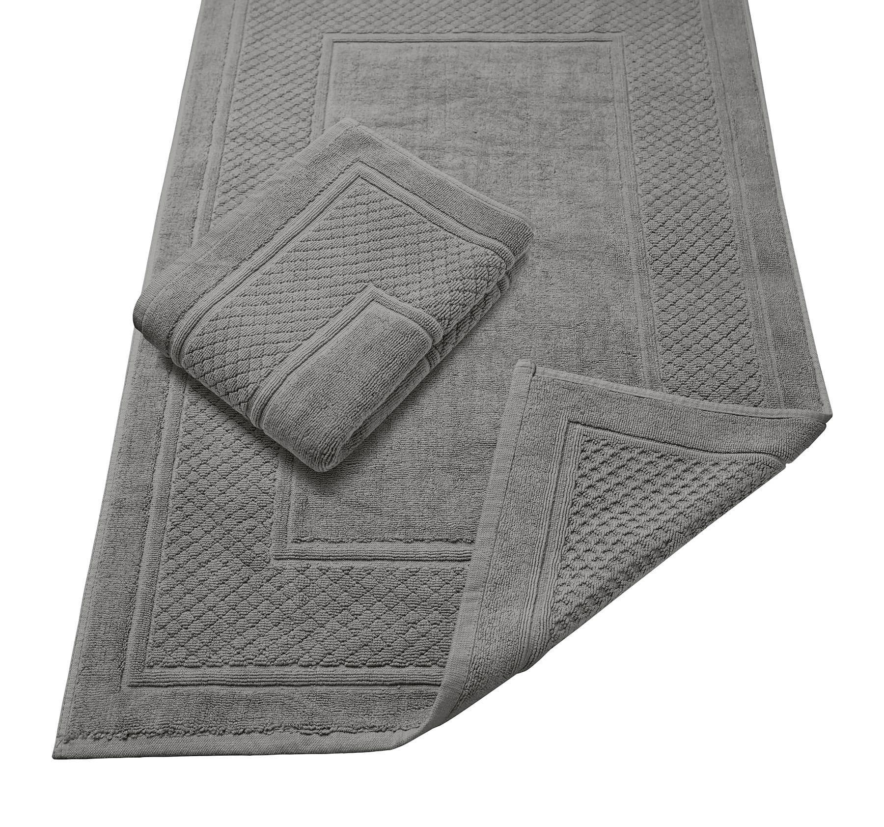 Premium Cotton Bath Mats Set of 2 - Ultra Absorbent & Quick Dry Bathroom Floor Mats (22