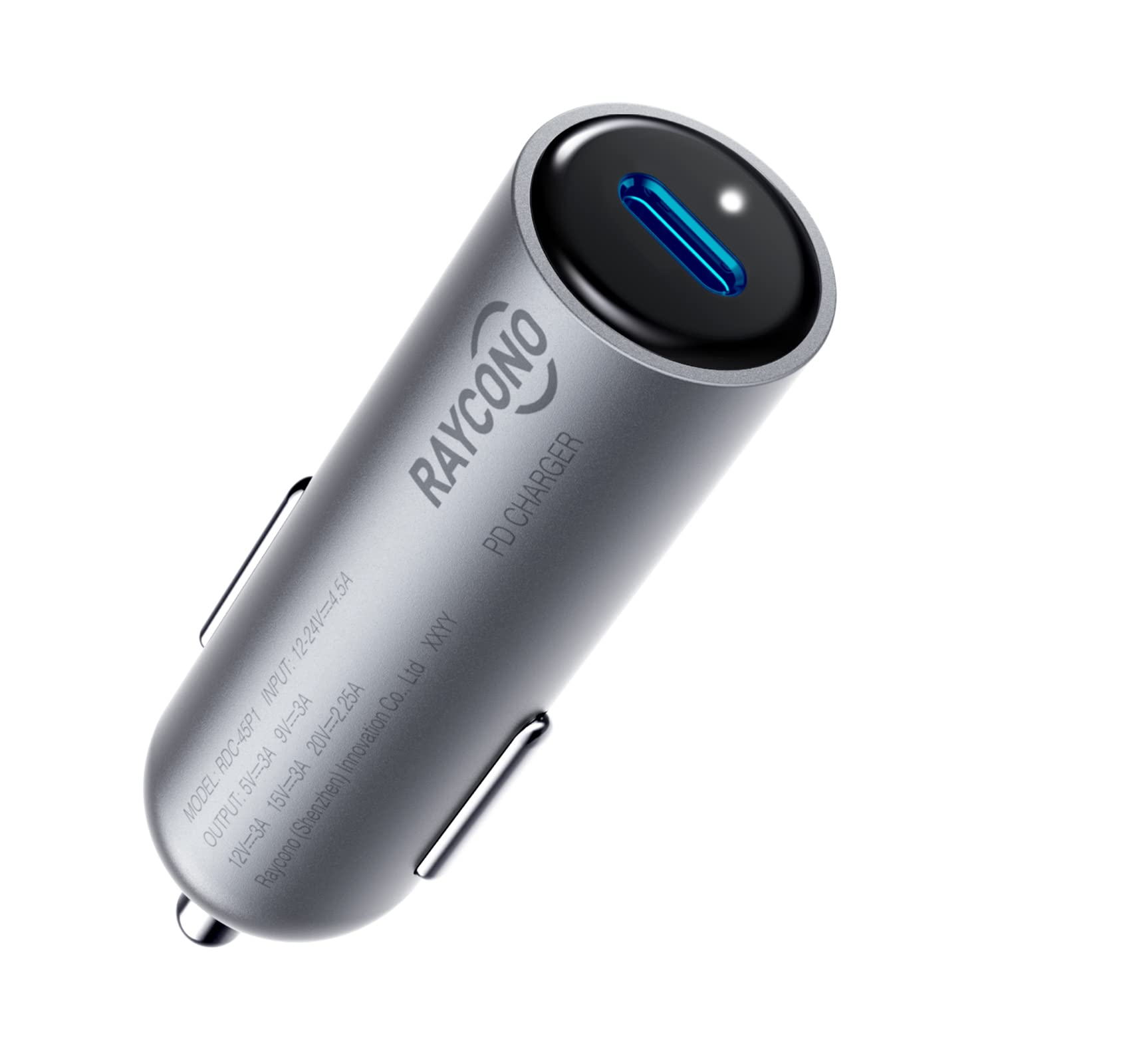45W USB C Car Charger with PD 3.0 - Fast Charging for MacBook Air/Pro, iPhone 14/13/12 Series, iPad, Pixel, Nintendo Switch - Matte Grey Design - Perfect for Road Trips & Commuting