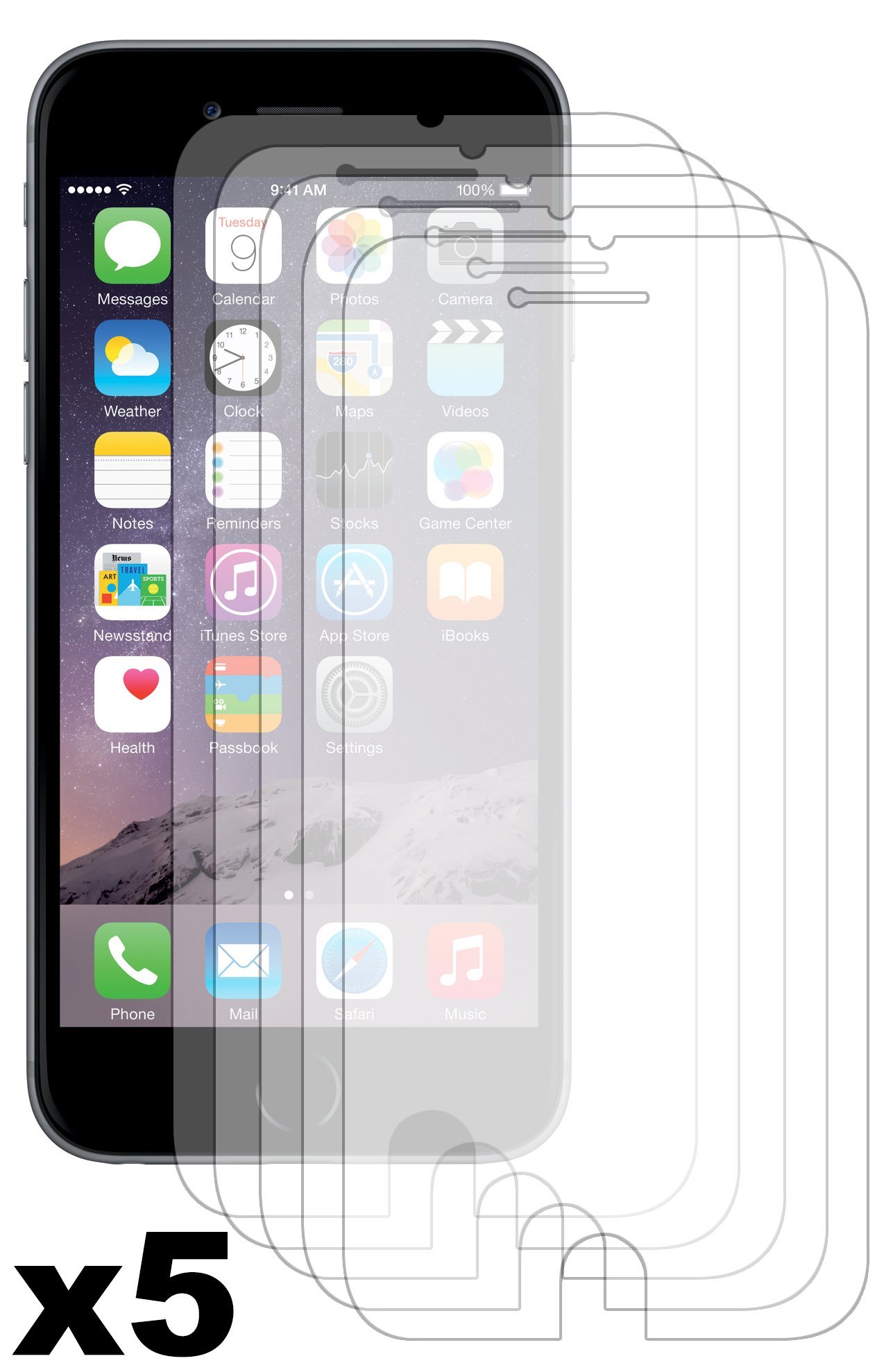 Anti-Glare Matte Screen Protector for iPhone 6 Plus (5-Pack) - Office & Outdoor Use