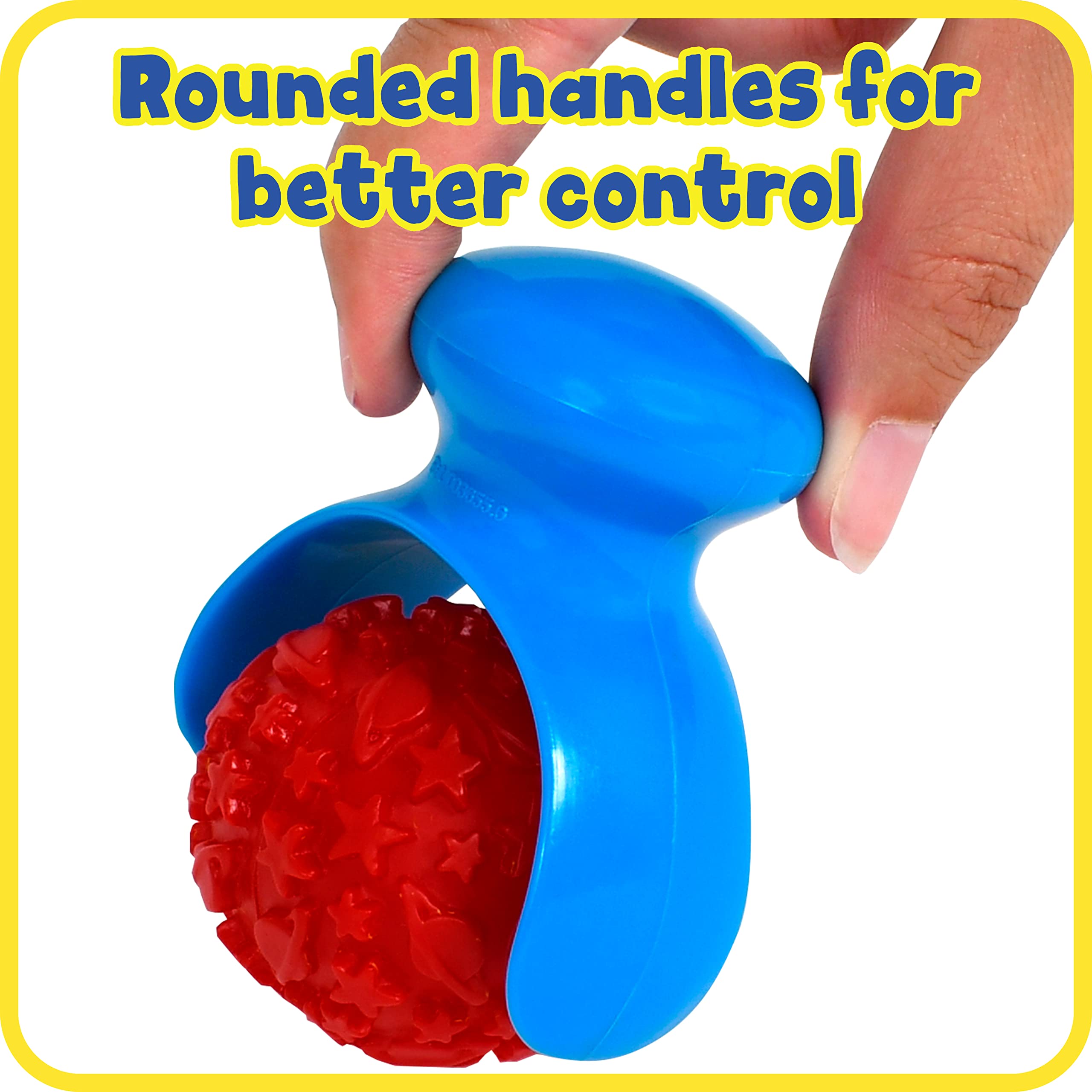 READY 2 LEARN Palm Dough Rollers - Set of 3 Easy-Grip Kids Arts & Crafts Tools for DIY Textured Patterns in Play Dough, Modeling Clay & Paint - Perfect for Classroom Activities & Sensory Play