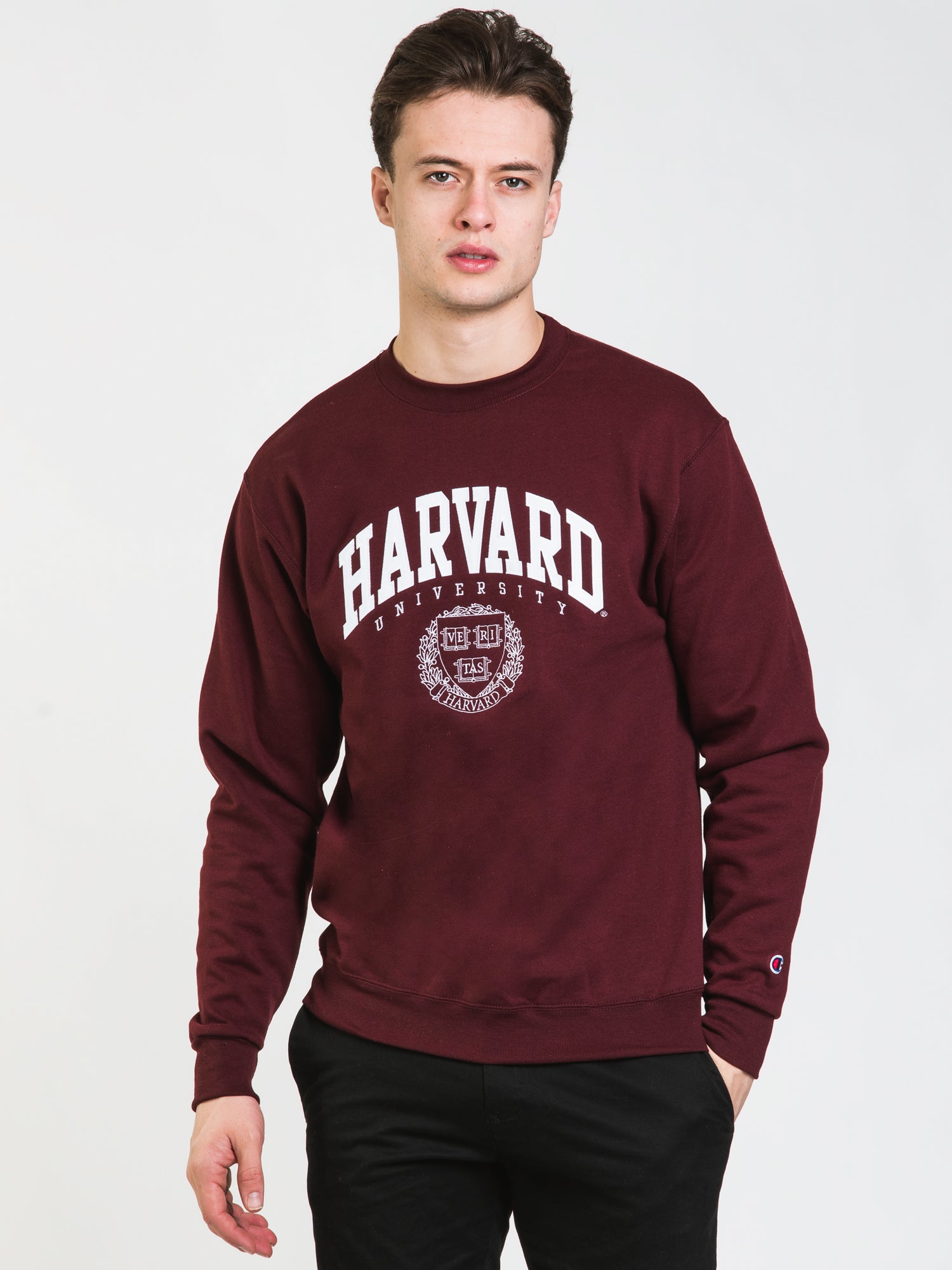 Champion Eco Powerblend Harvard University Crew Sweatshirt - Soft & Sustainable Cotton Blend - Perfect for College, Gym & Casual Wear