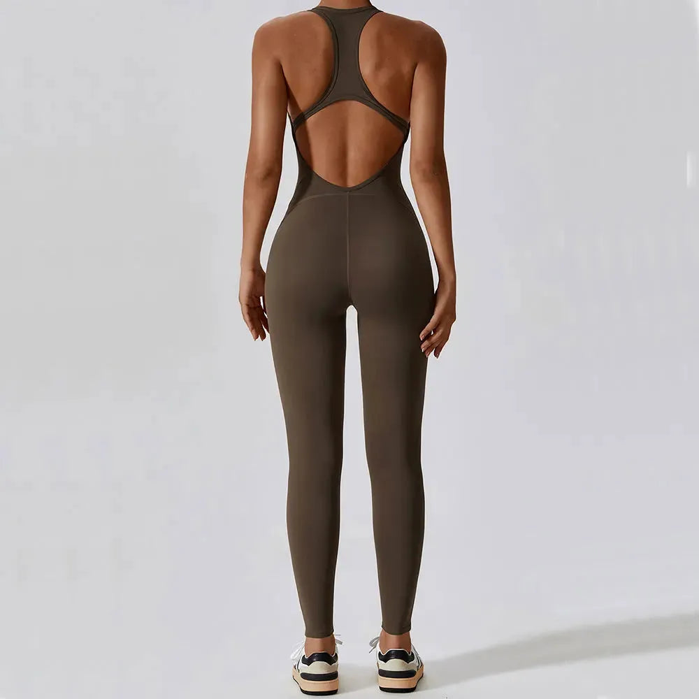 Women's Yoga Jumpsuit - Push Up Activewear Gym Outfit for Pilates & Fitness | Breathable Workout Clothes for Yoga, Running & Home Exercises