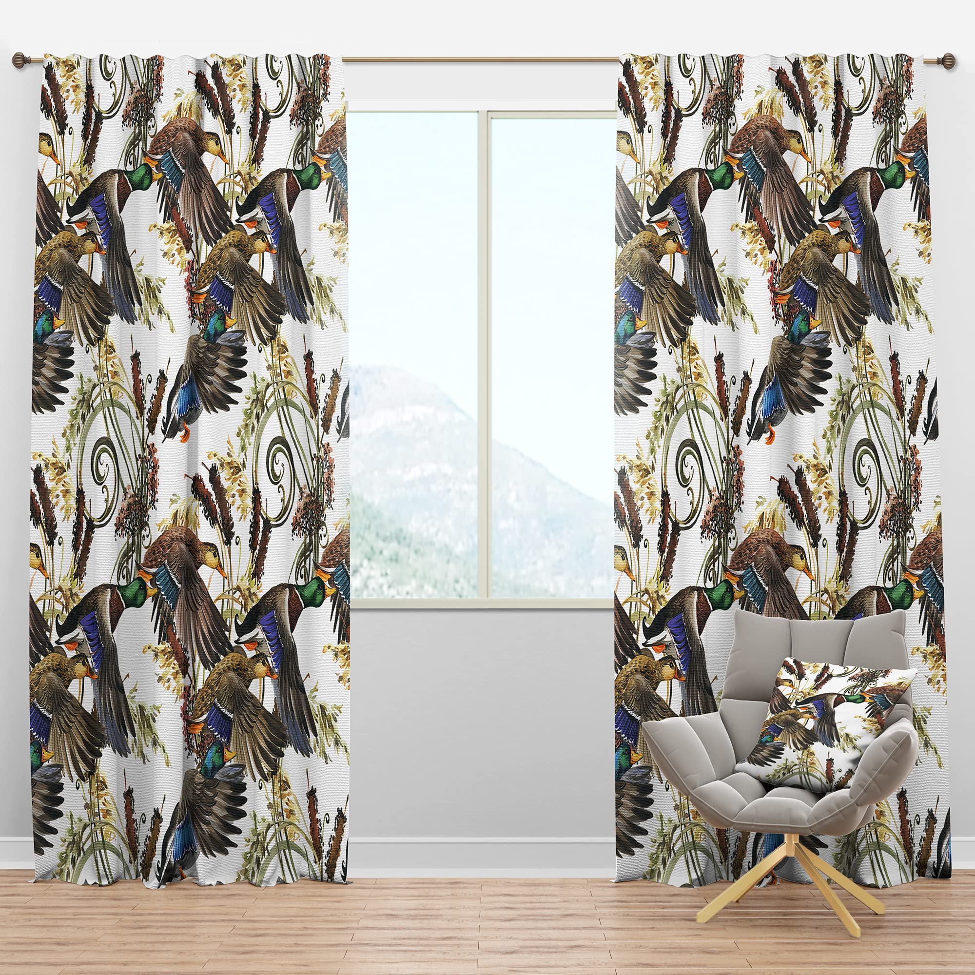 DesignQ Blackout Curtains - Thermal Insulated Single Panel (52x108) - Colorful Duck Illustration for Bedroom & Living Room - Perfect for Light Blocking & Temperature Control