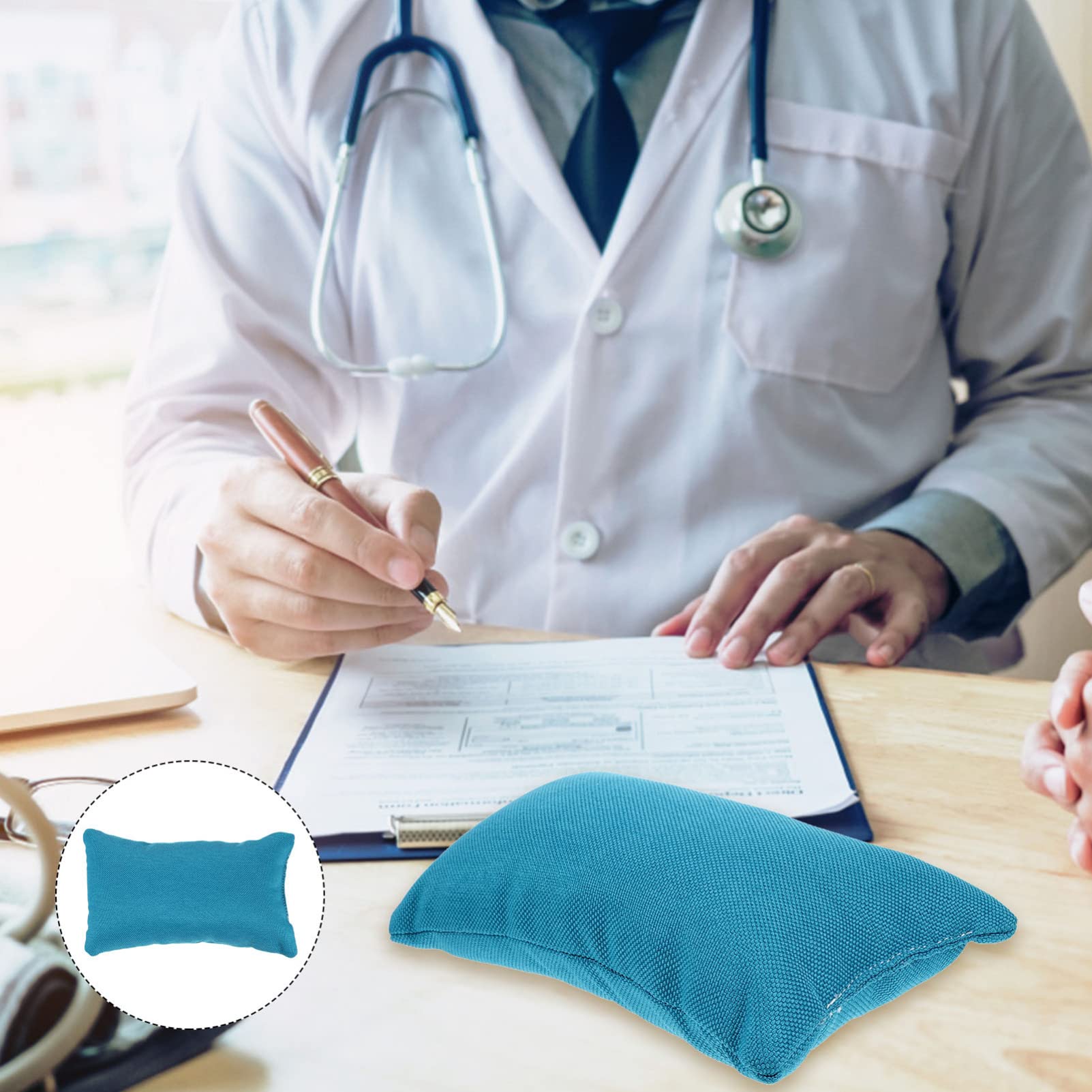 Professional Manicure Tools Set with Soft Wrist Rest Cushion - Chinese Medicine Pulse Diagnosis Pillow - Comfortable Hand Support for Nail Salons & Acupuncture Clinics (Blue) - Perfect for Spa, Home Nail Care & Traditional Chinese Medicine Practice