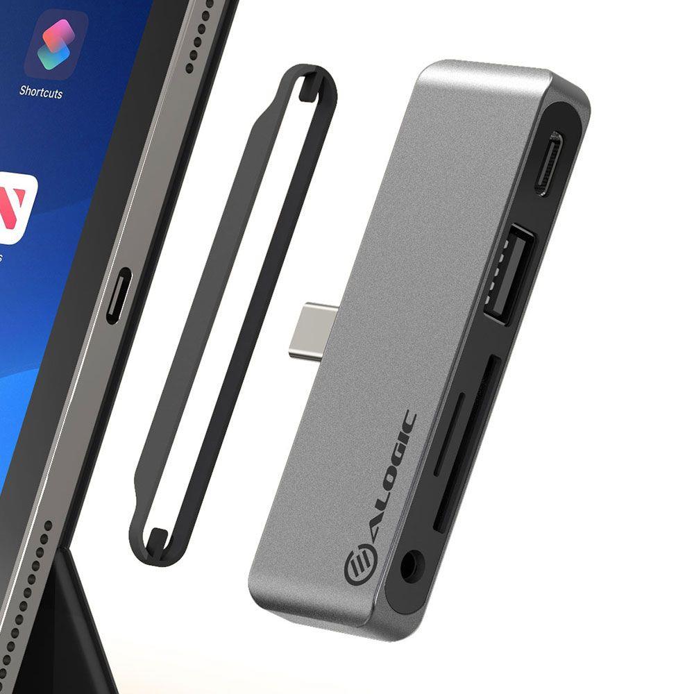 ALOGIC USB C Hub with Card Reader - 6-in-1 Multi-Port Adapter for MacBook Pro/Air, iPad Pro, Windows Laptops - SD/TF Card Slot, 4K HDMI, USB 3.0 - Perfect for Travel, Office & Home Workspace